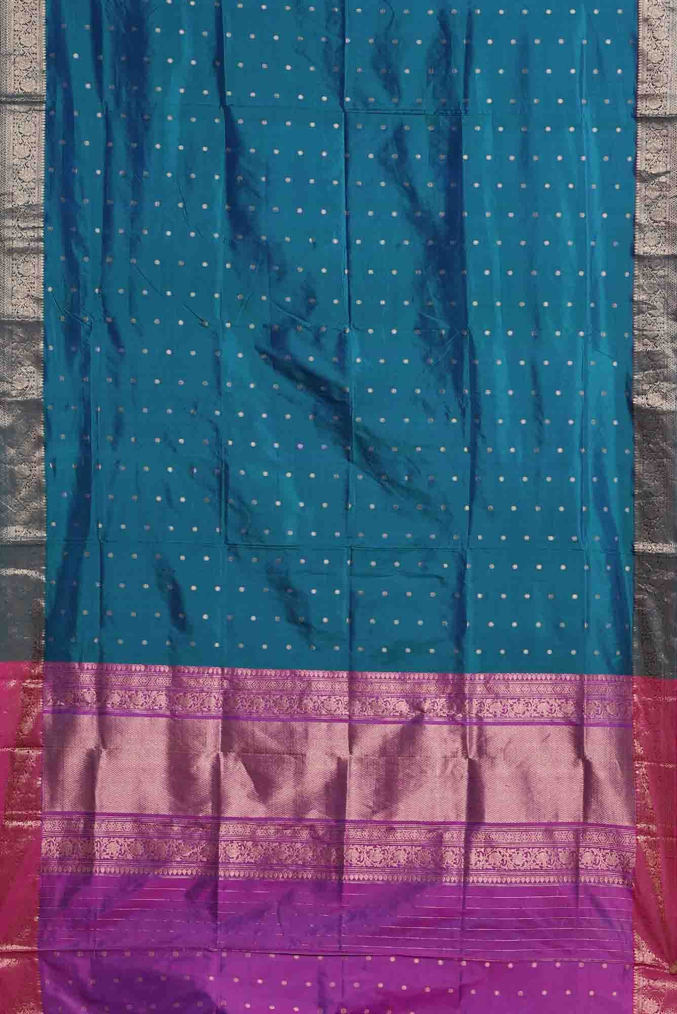 Blue Banarasi Katan Silk Saree