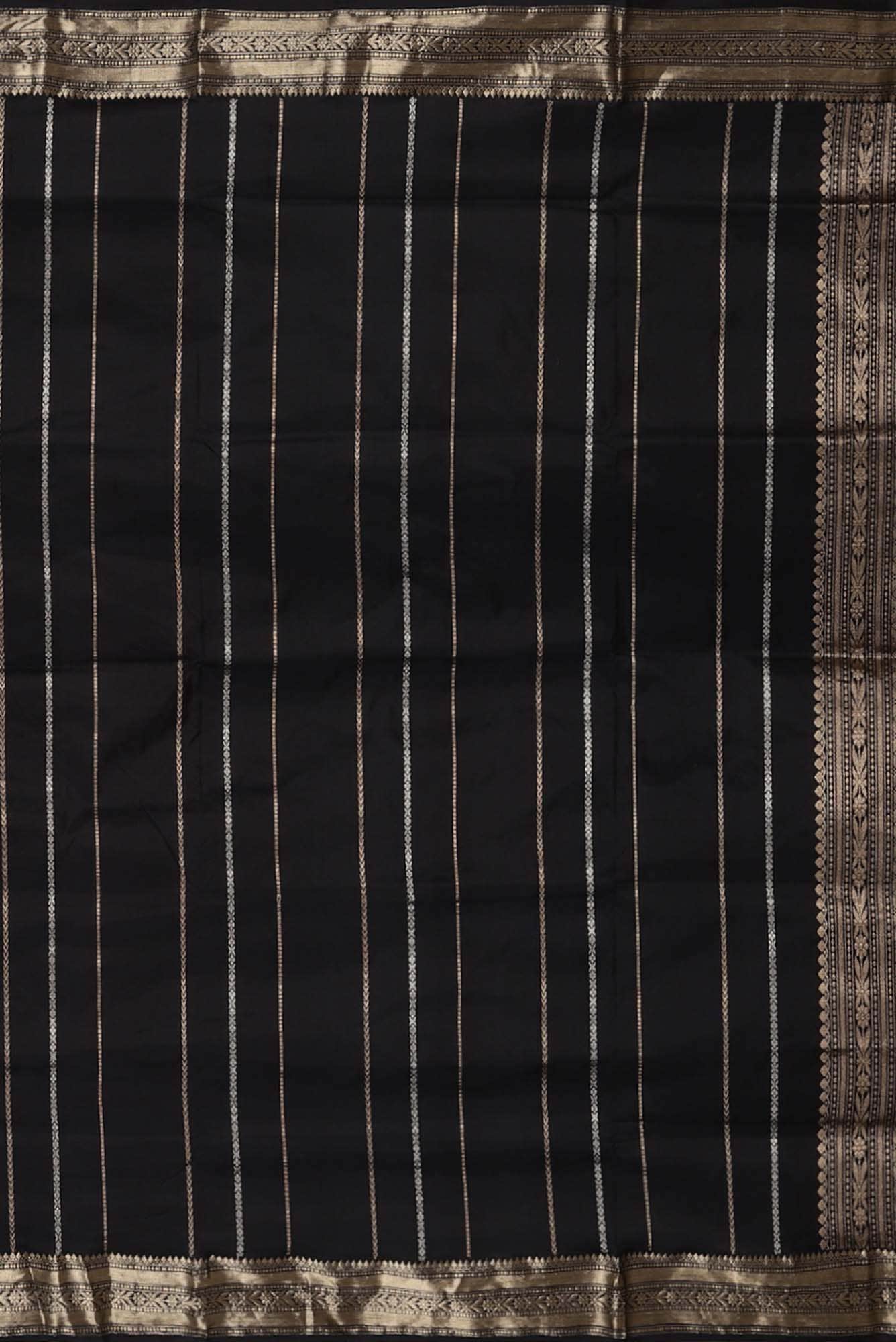 Black Banarasi Katan Silk Saree