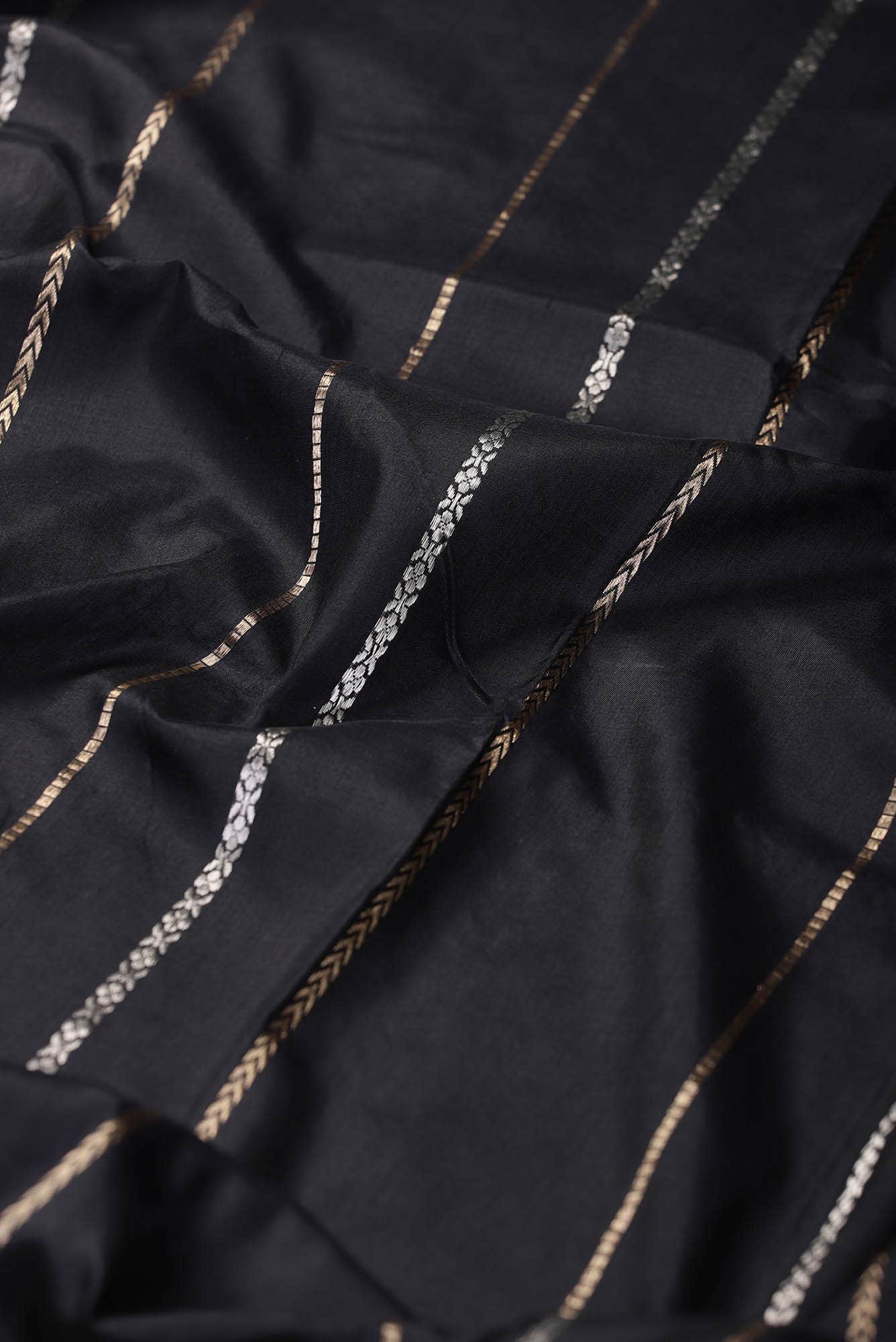 Black Banarasi Katan Silk Saree
