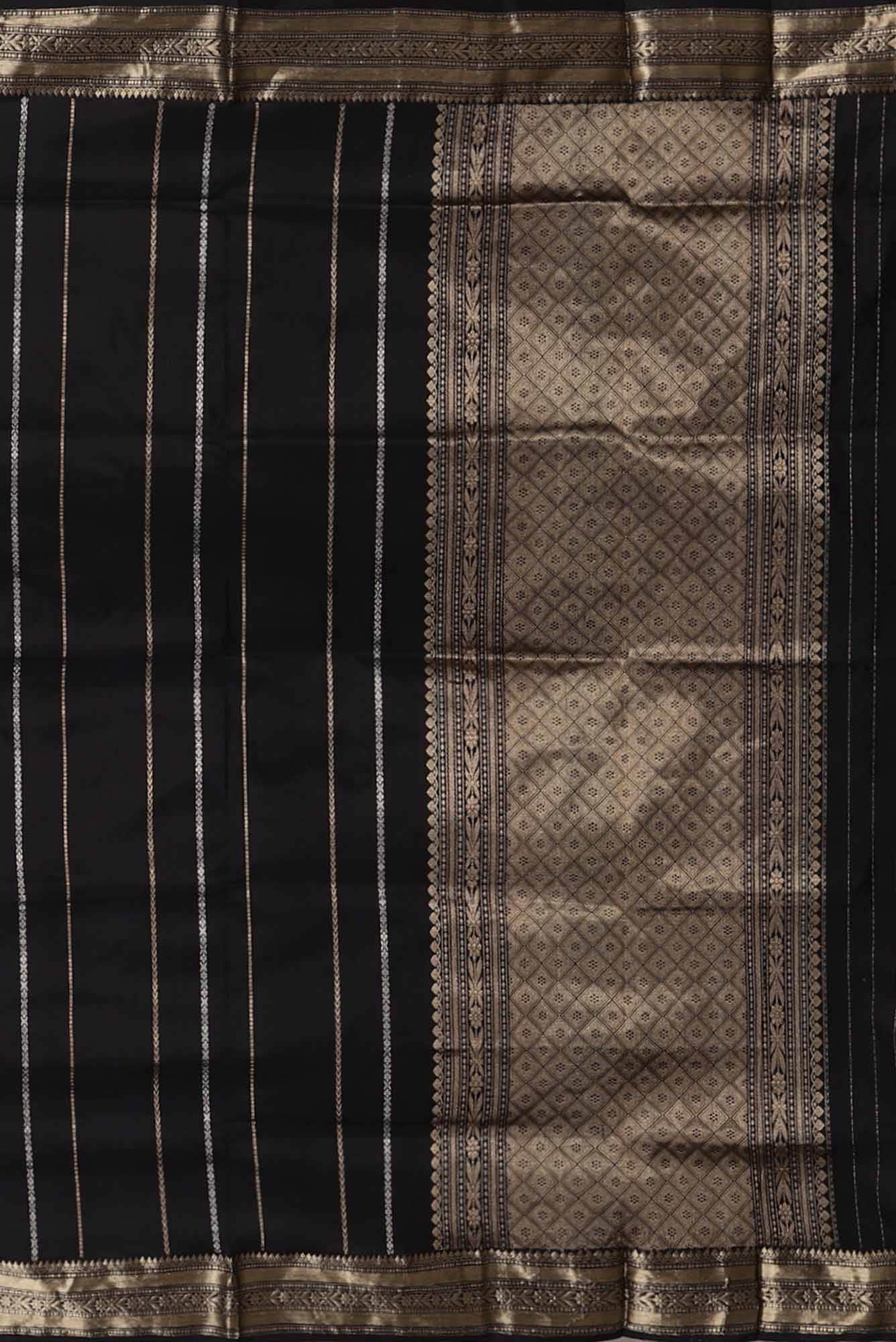 Black Banarasi Katan Silk Saree