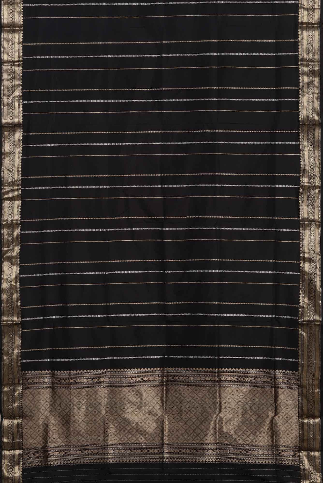 Black Banarasi Katan Silk Saree