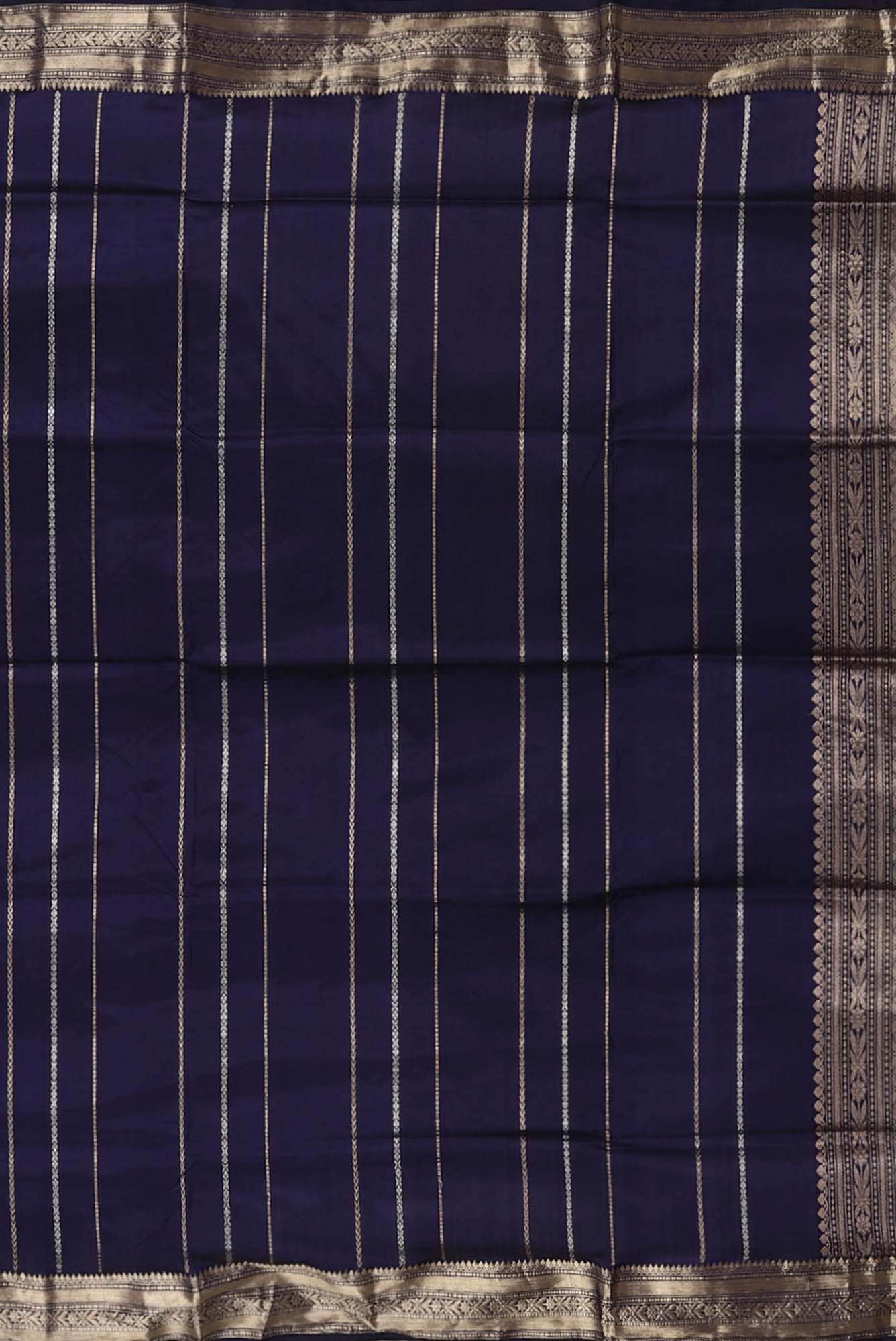 Blue Banarasi Katan Silk Saree