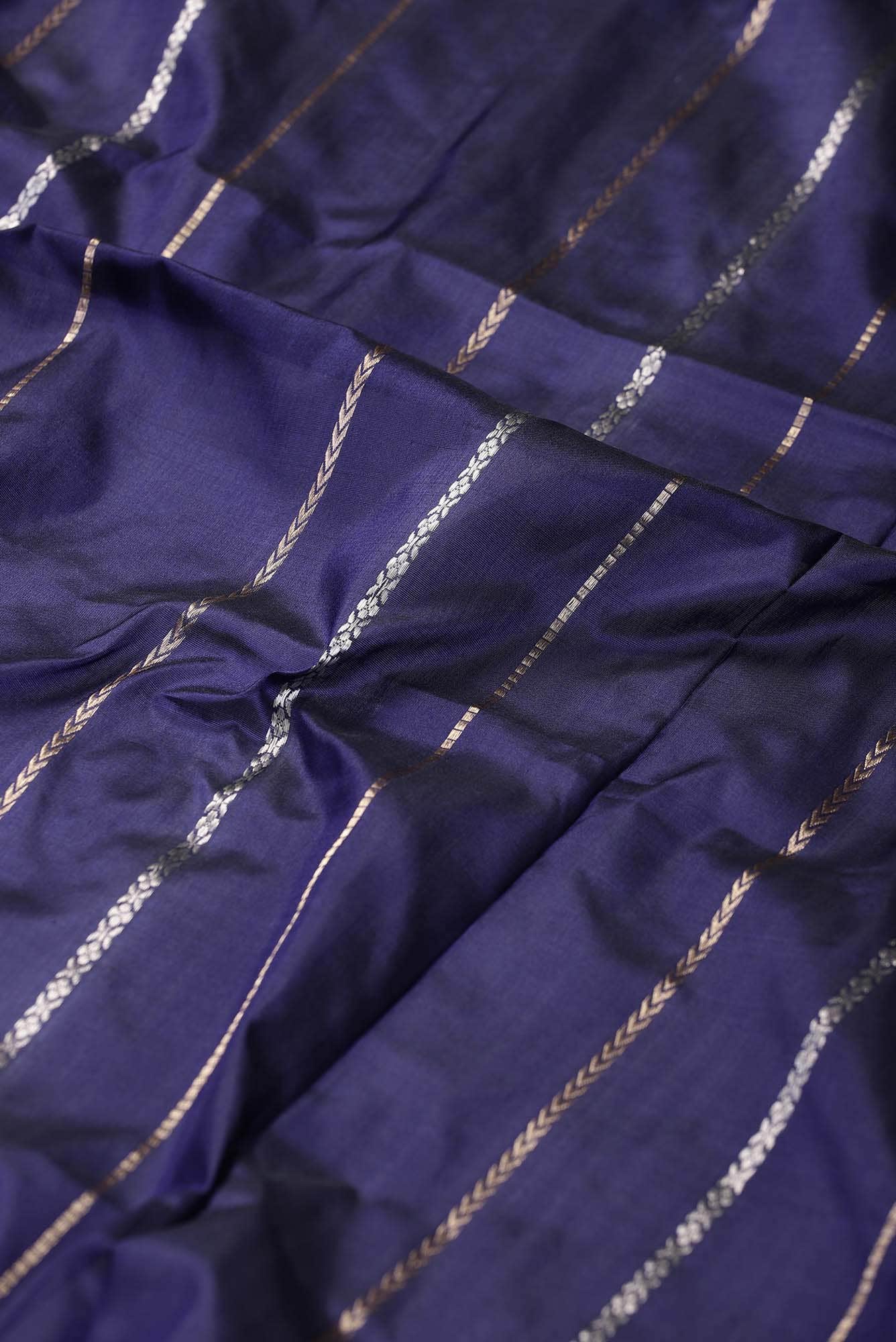 Blue Banarasi Katan Silk Saree