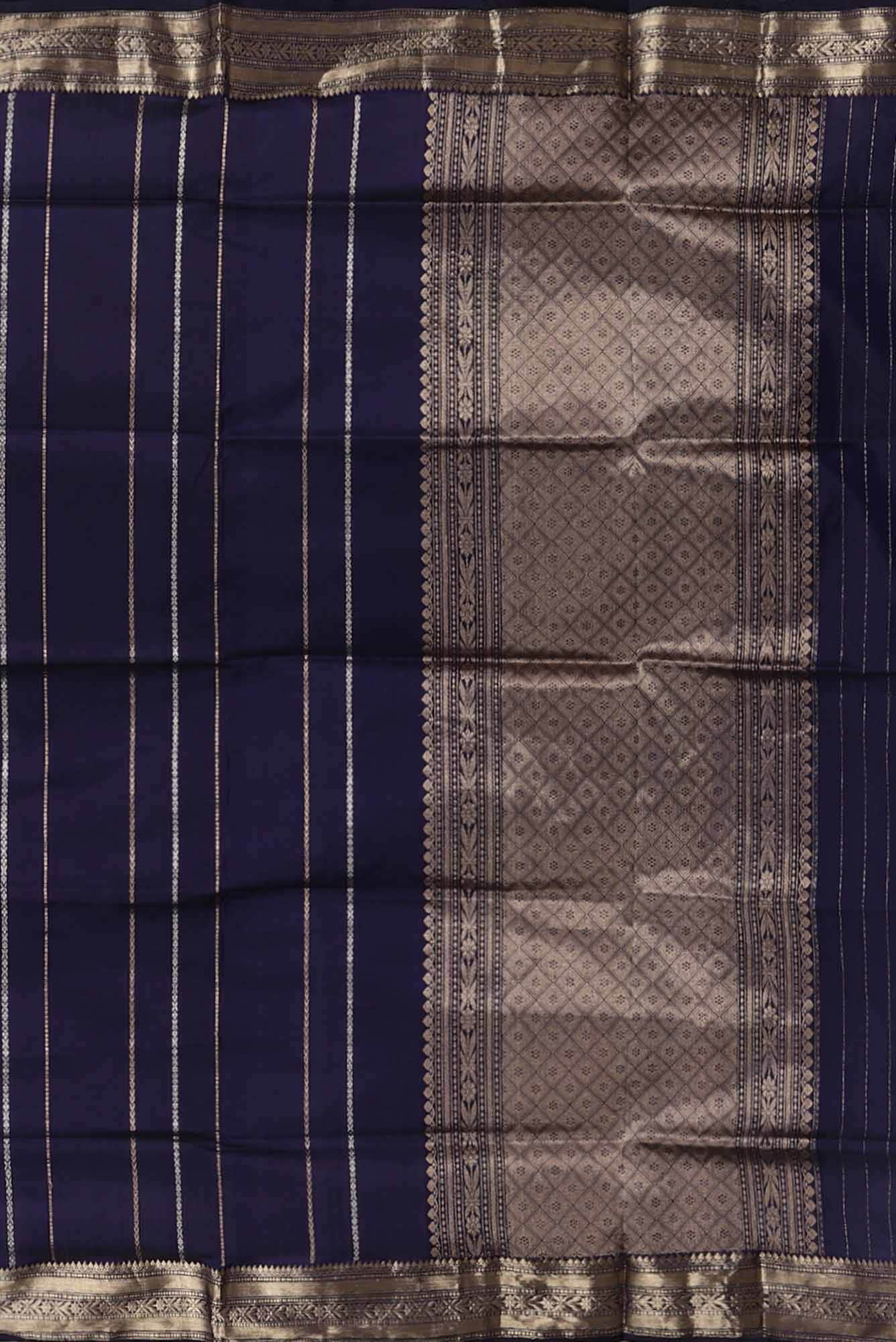 Blue Banarasi Katan Silk Saree