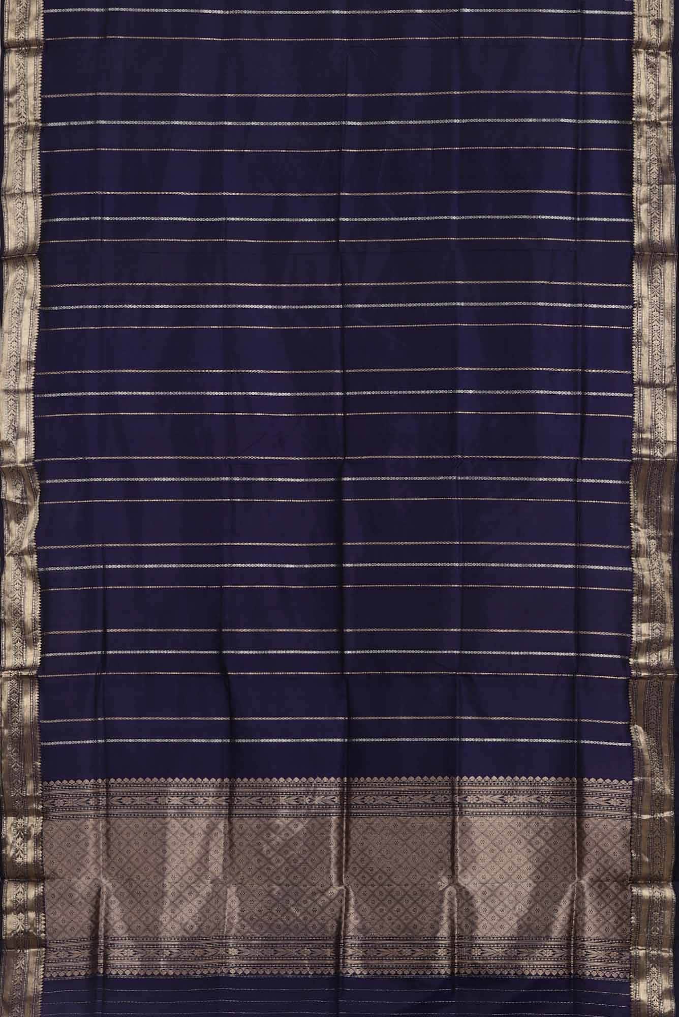 Blue Banarasi Katan Silk Saree