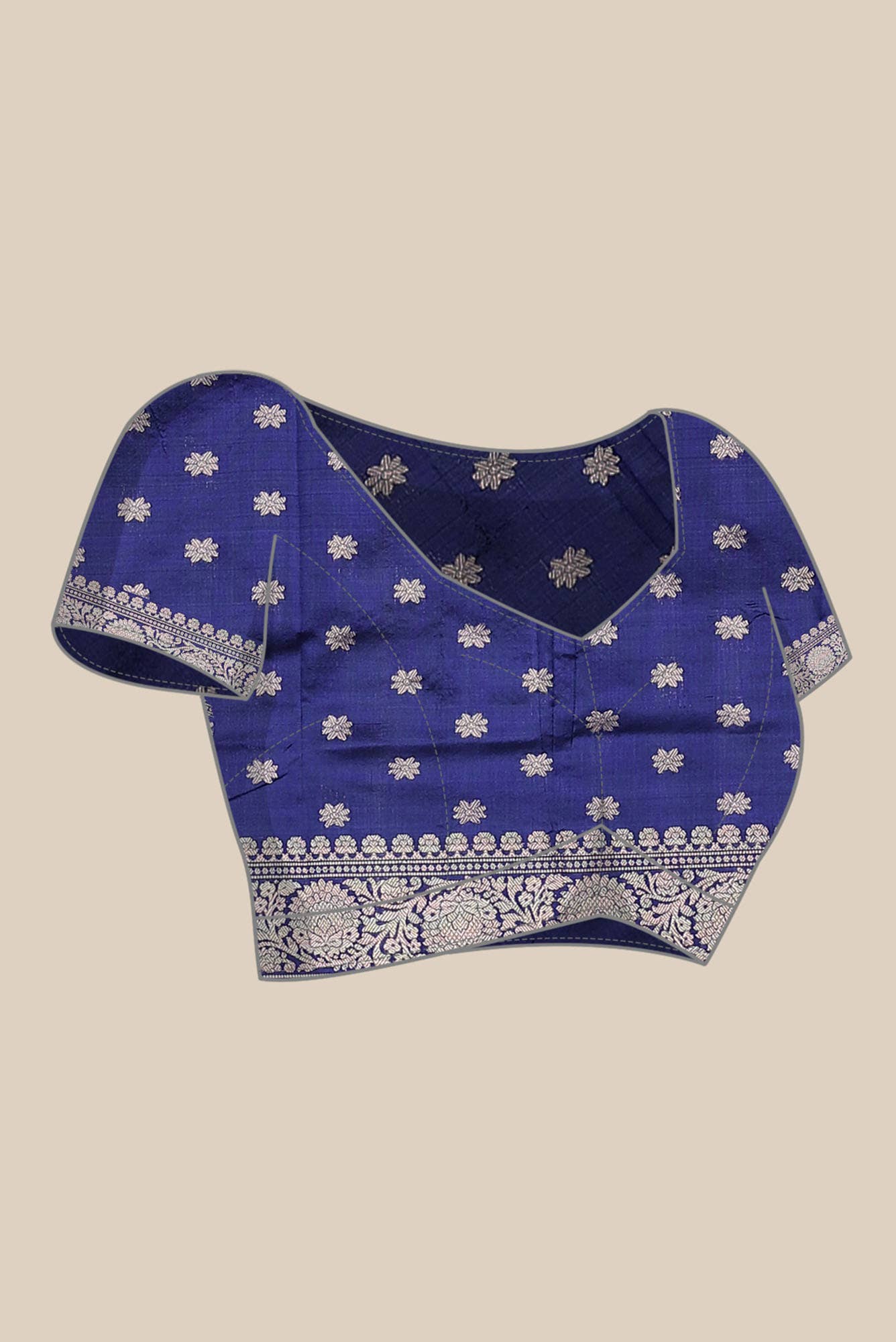 Blue Banarasi Katan Silk Saree
