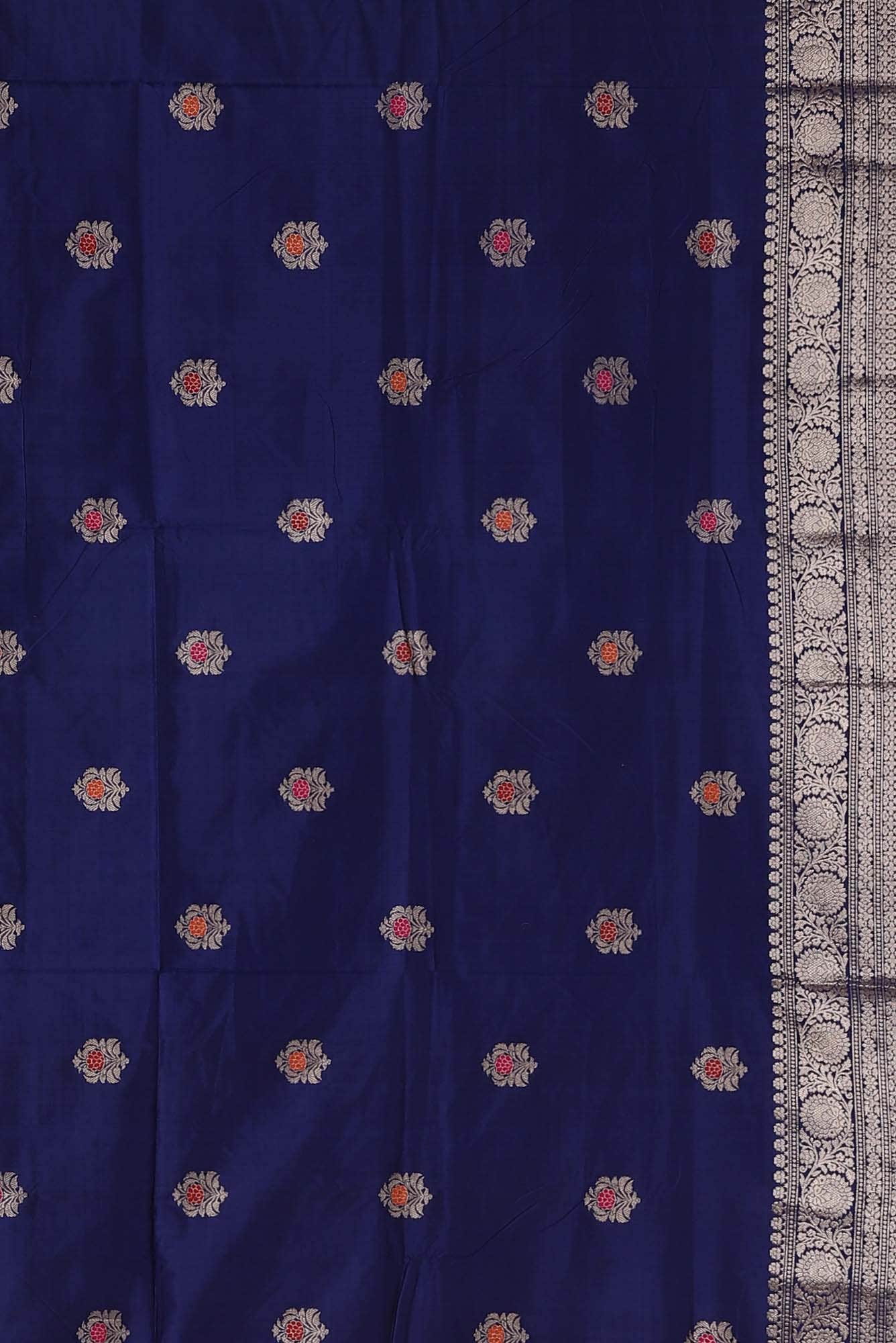 Blue Banarasi Katan Silk Saree