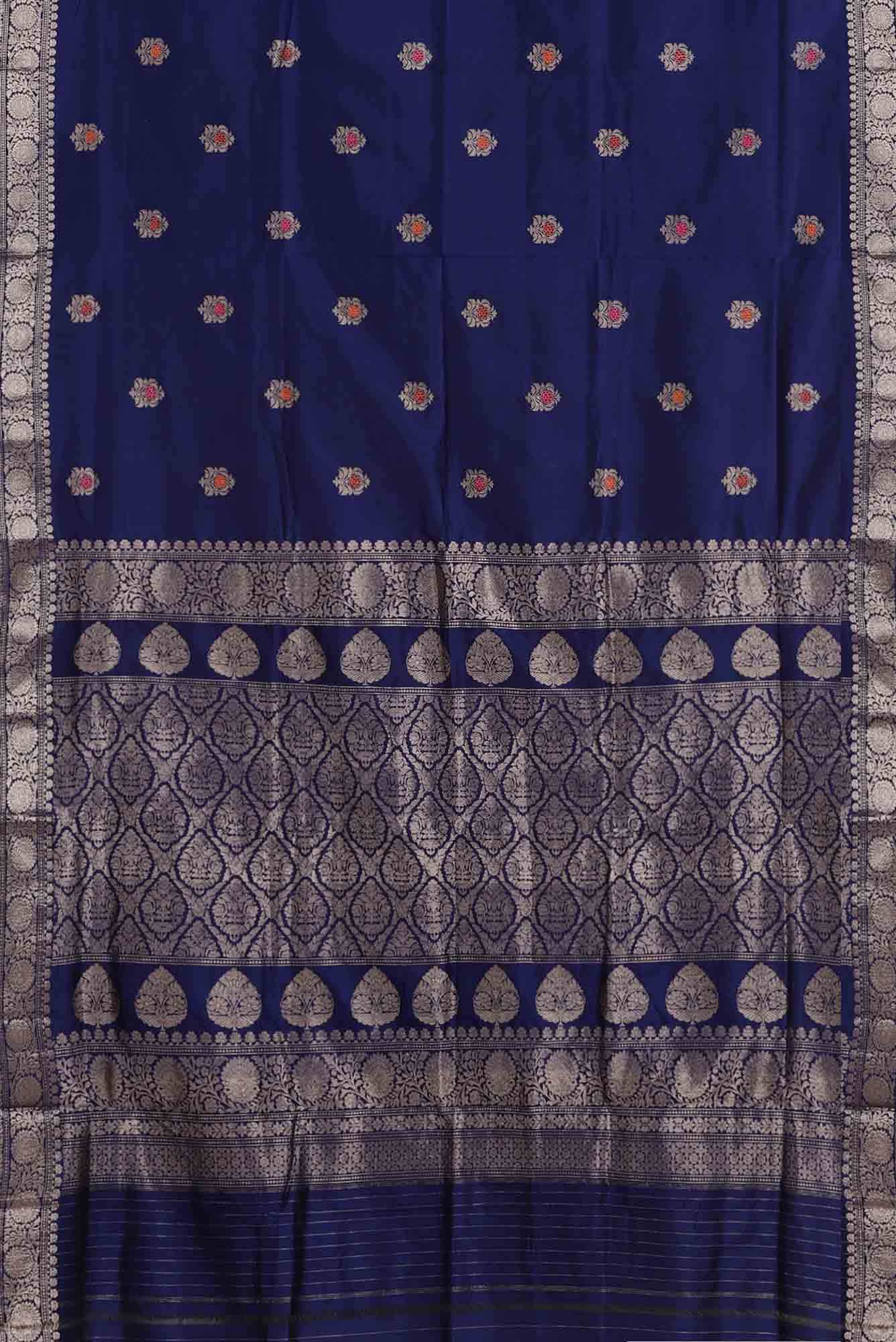 Blue Banarasi Katan Silk Saree