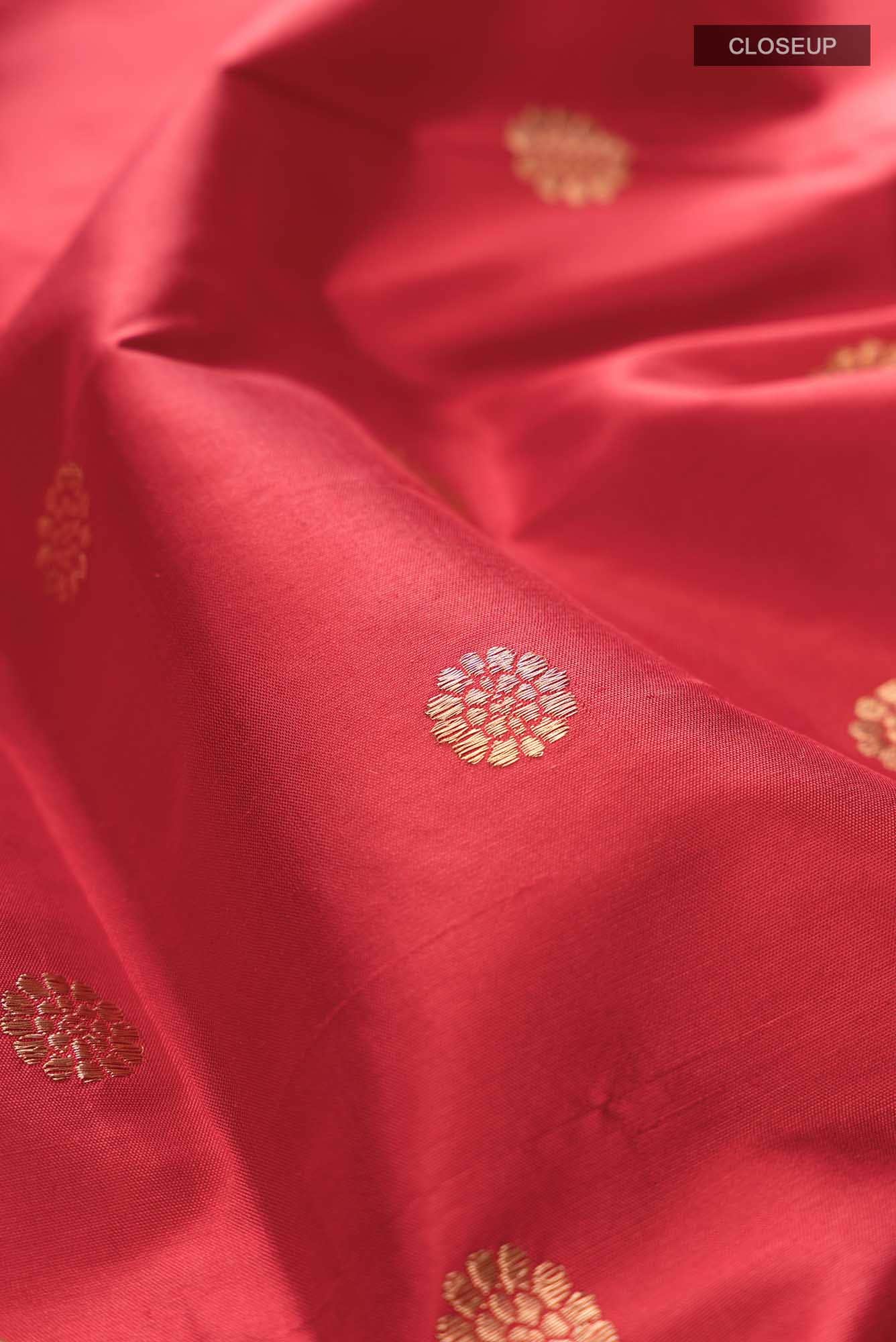 Deep Red Banarasi Katan Silk Saree