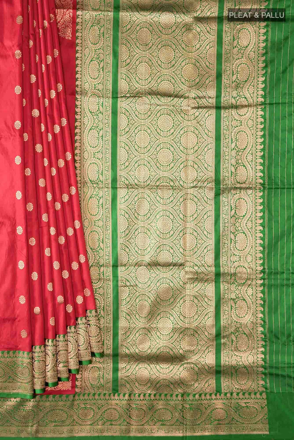 Deep Red Banarasi Katan Silk Saree