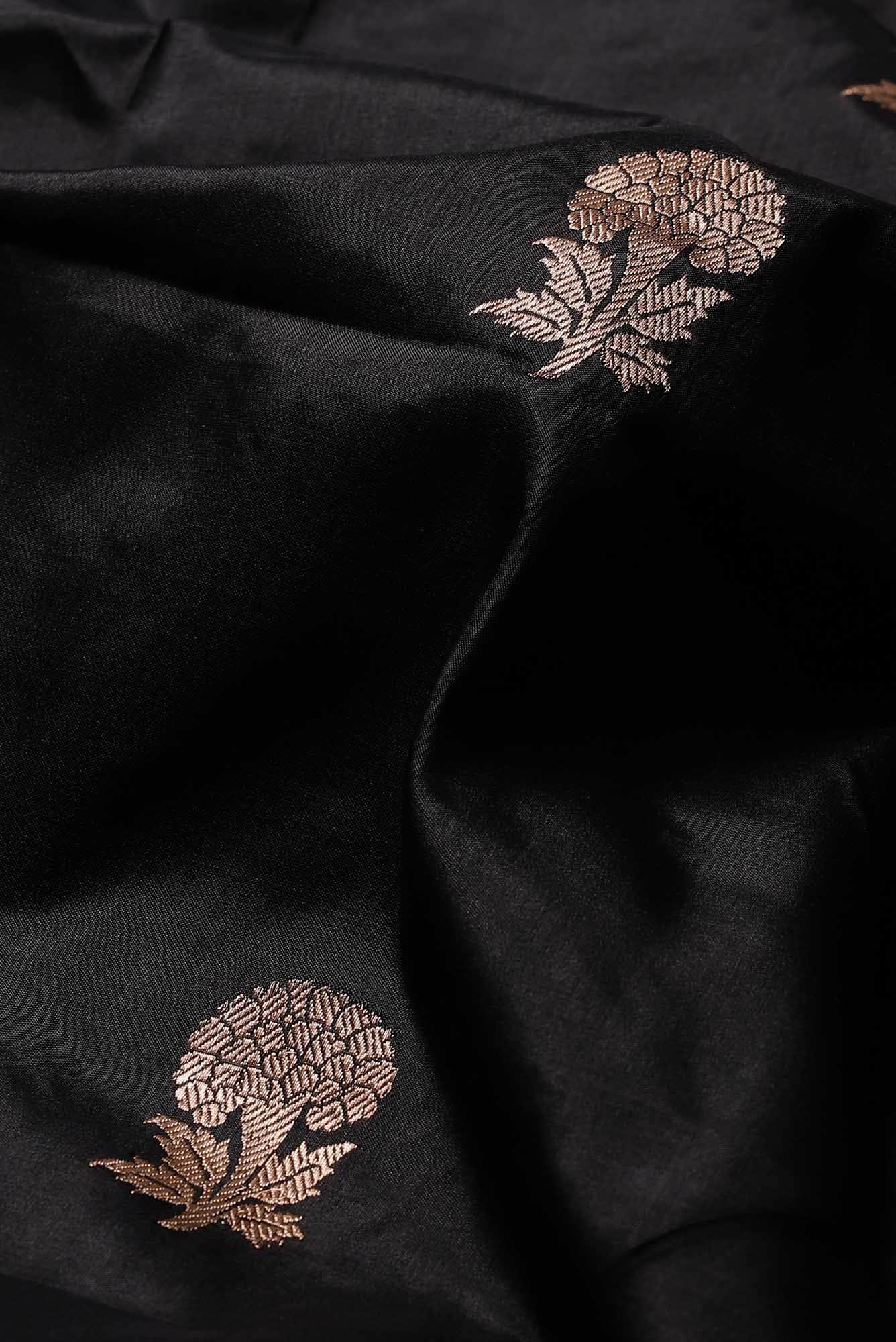 Black Banarasi Katan Silk Saree