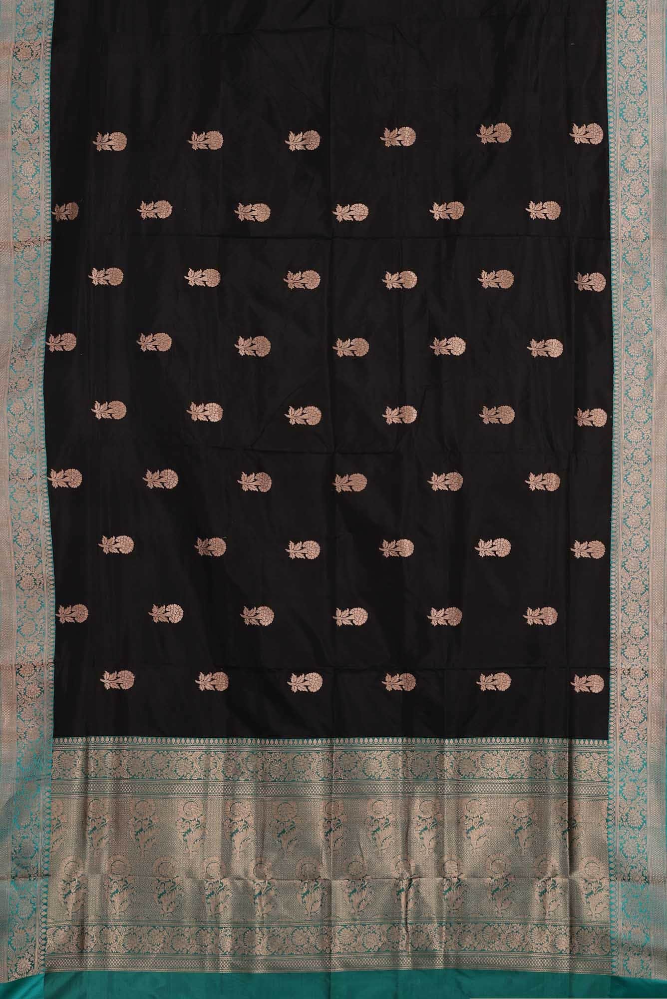 Black Banarasi Katan Silk Saree