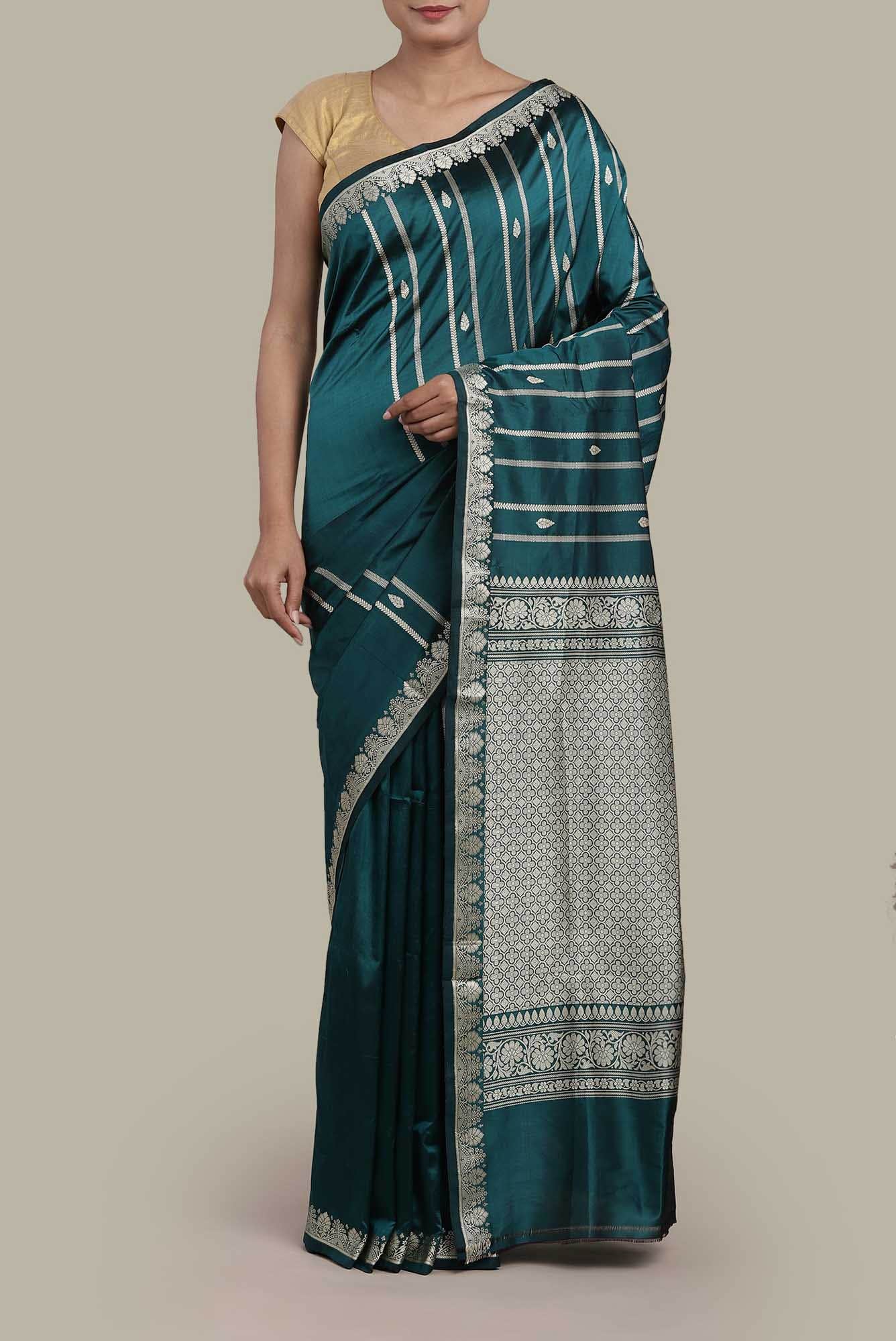 Green Banarasi Katan Silk Saree