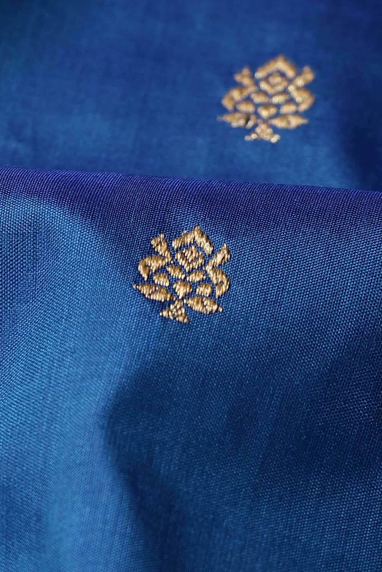 Blue Banarasi Katan Silk Saree