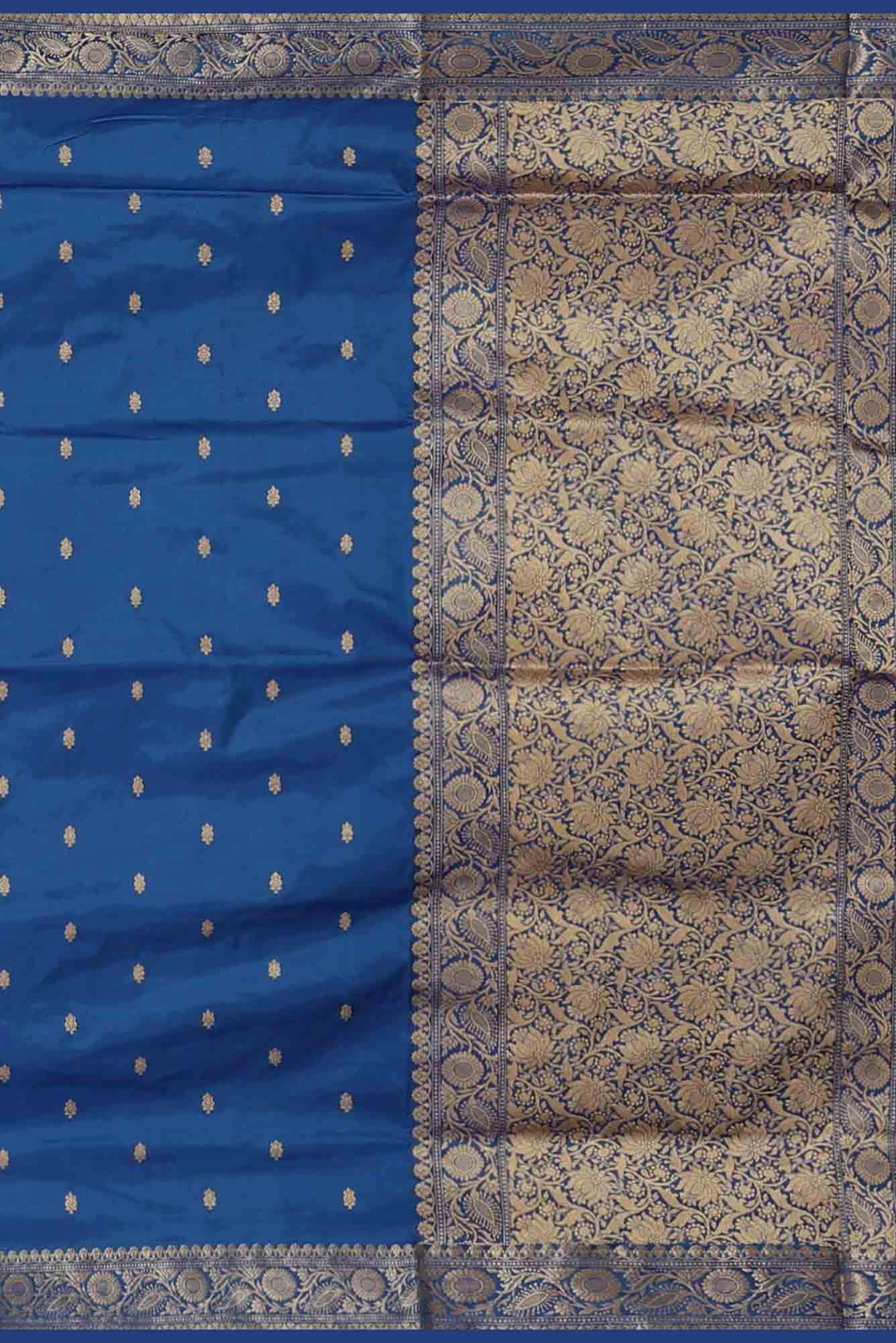 Blue Banarasi Katan Silk Saree