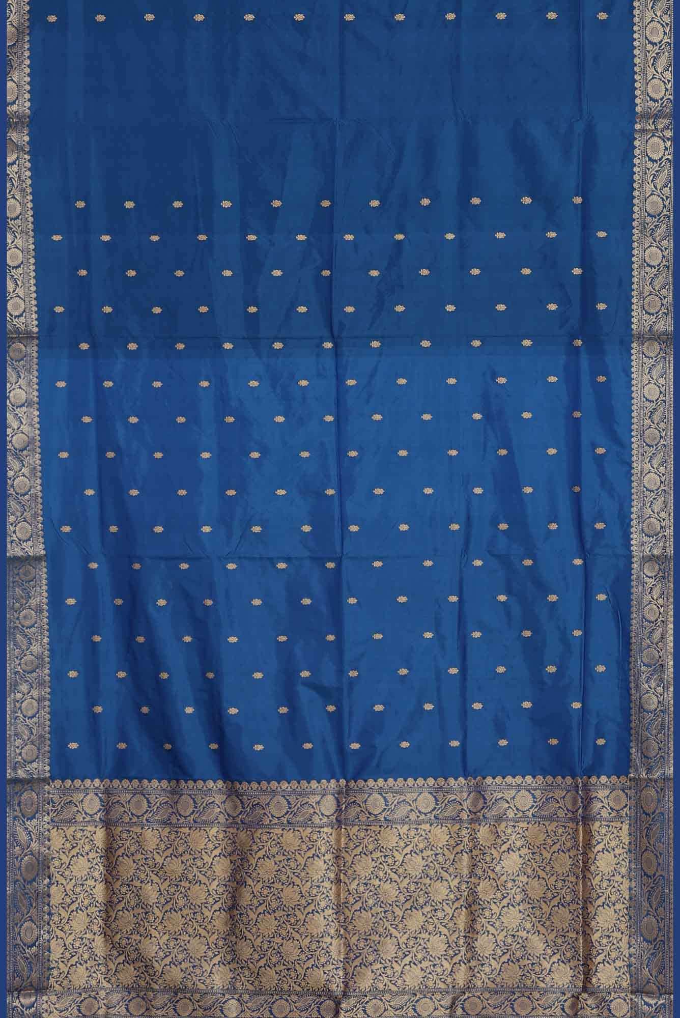Blue Banarasi Katan Silk Saree