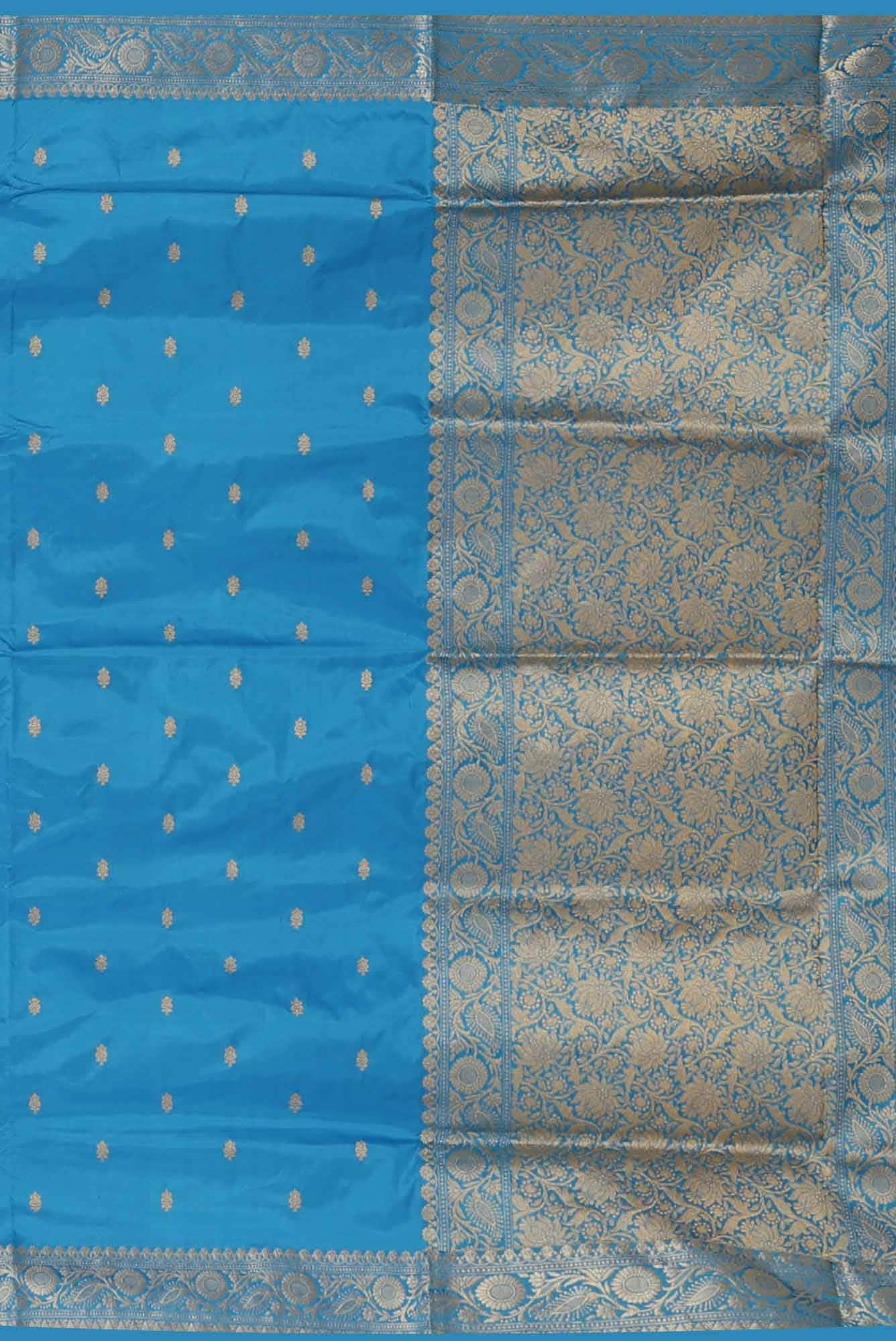 Blue Banarasi Katan Silk Saree