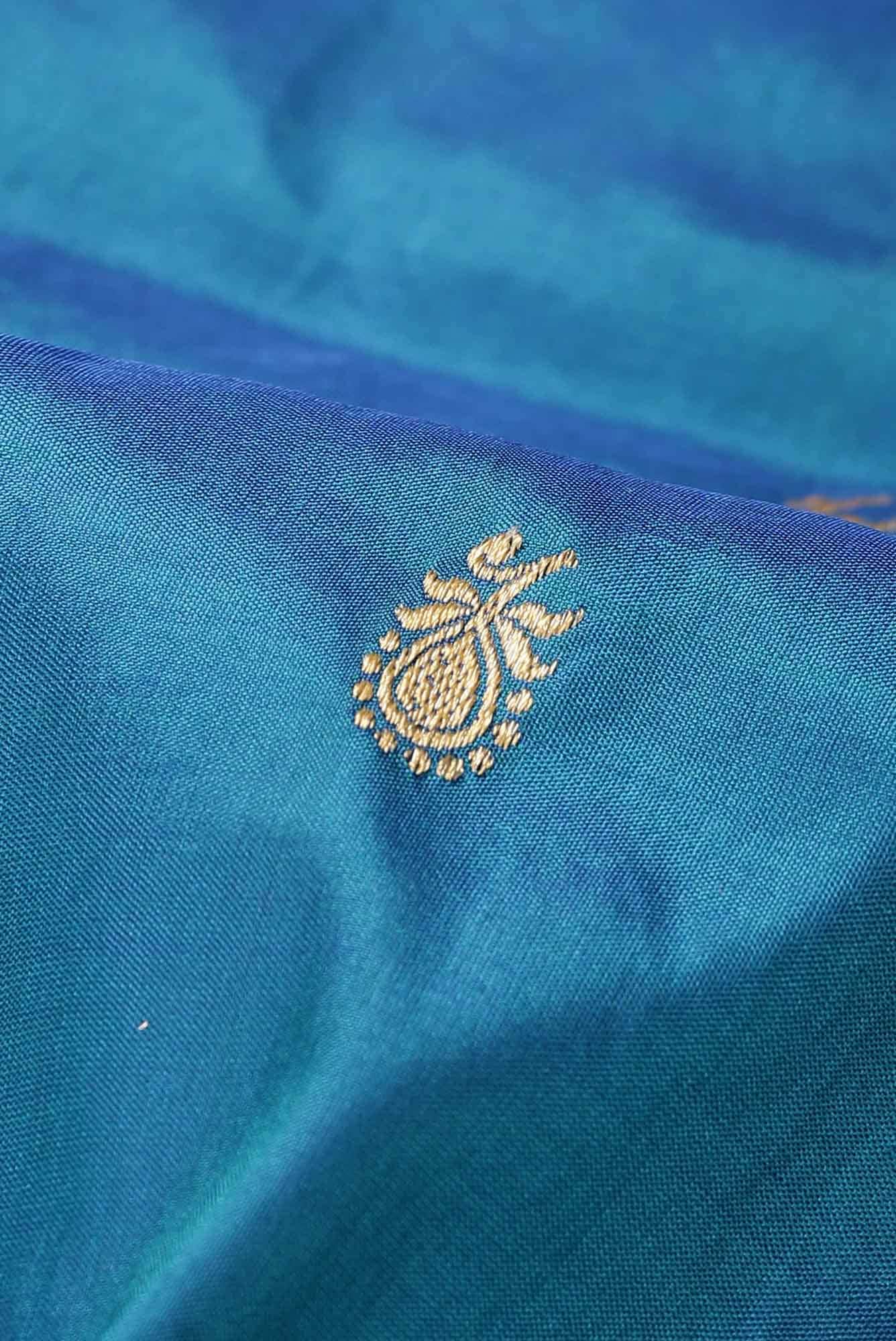 Blue Banarasi Katan Silk Saree