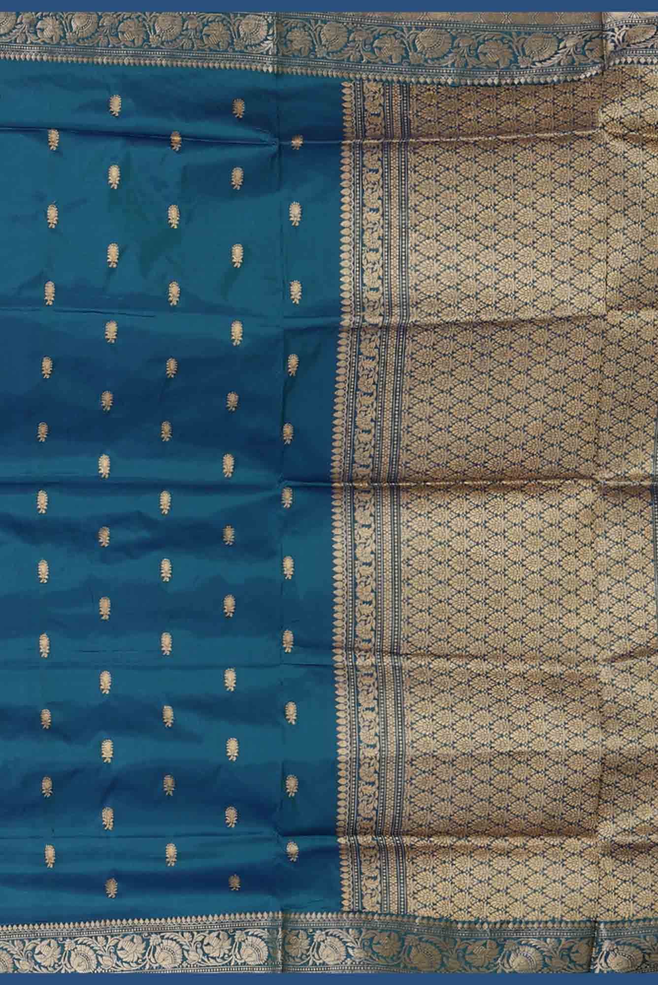 Blue Banarasi Katan Silk Saree