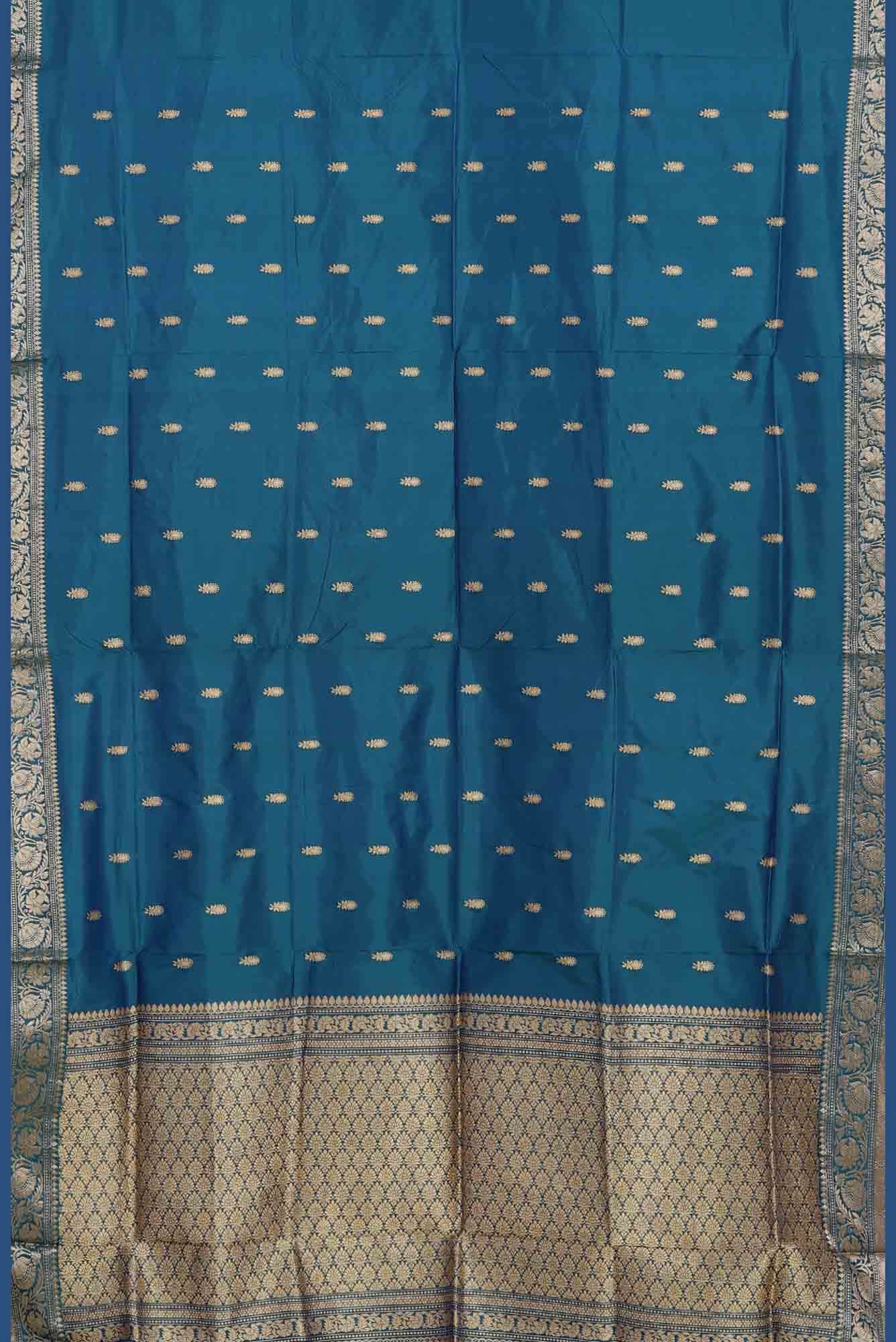 Blue Banarasi Katan Silk Saree