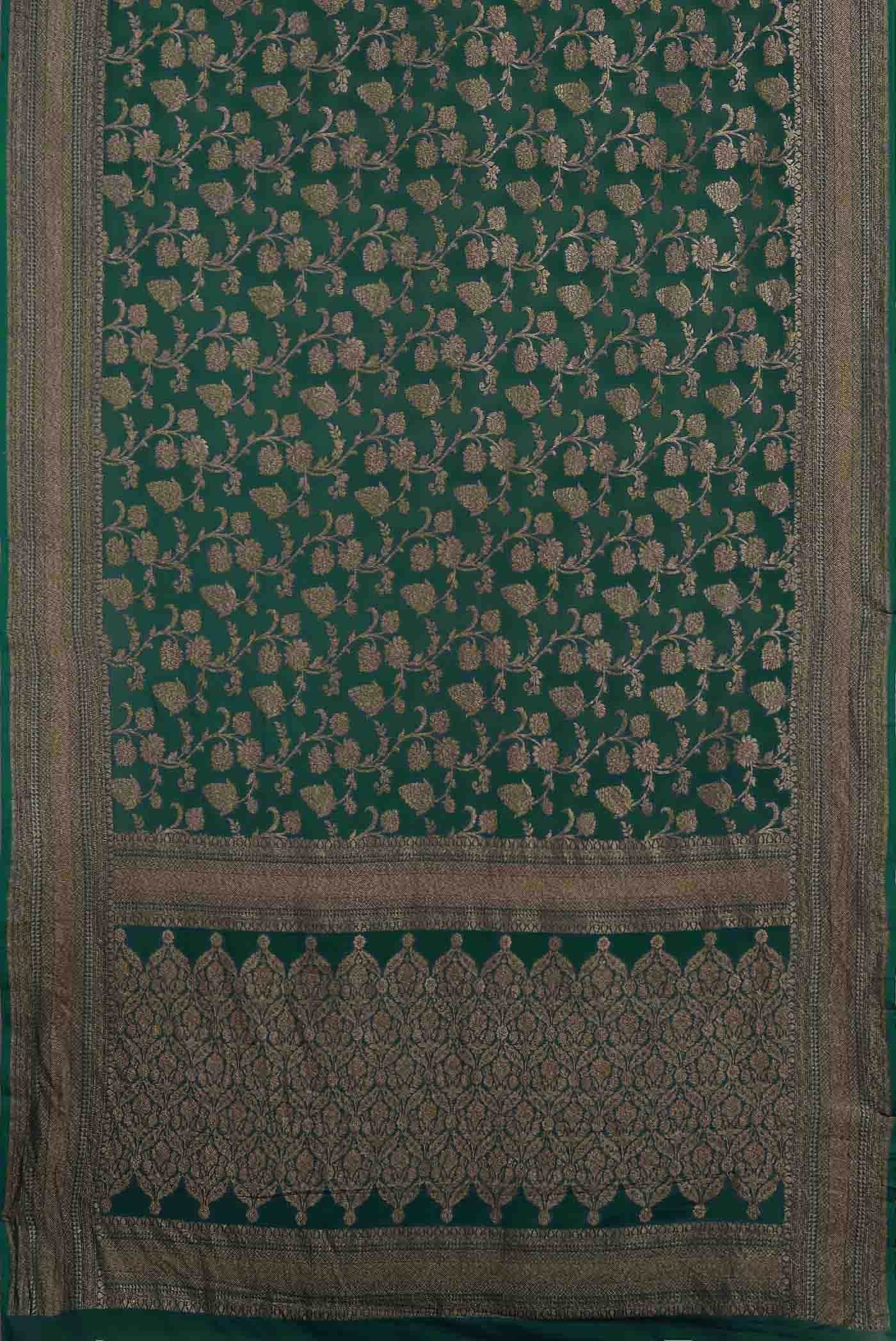 Green Banarasi Georgette Saree