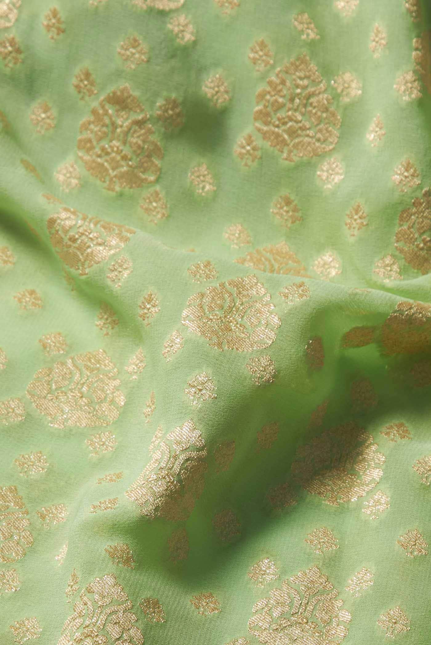 Green Banarasi Georgette Saree