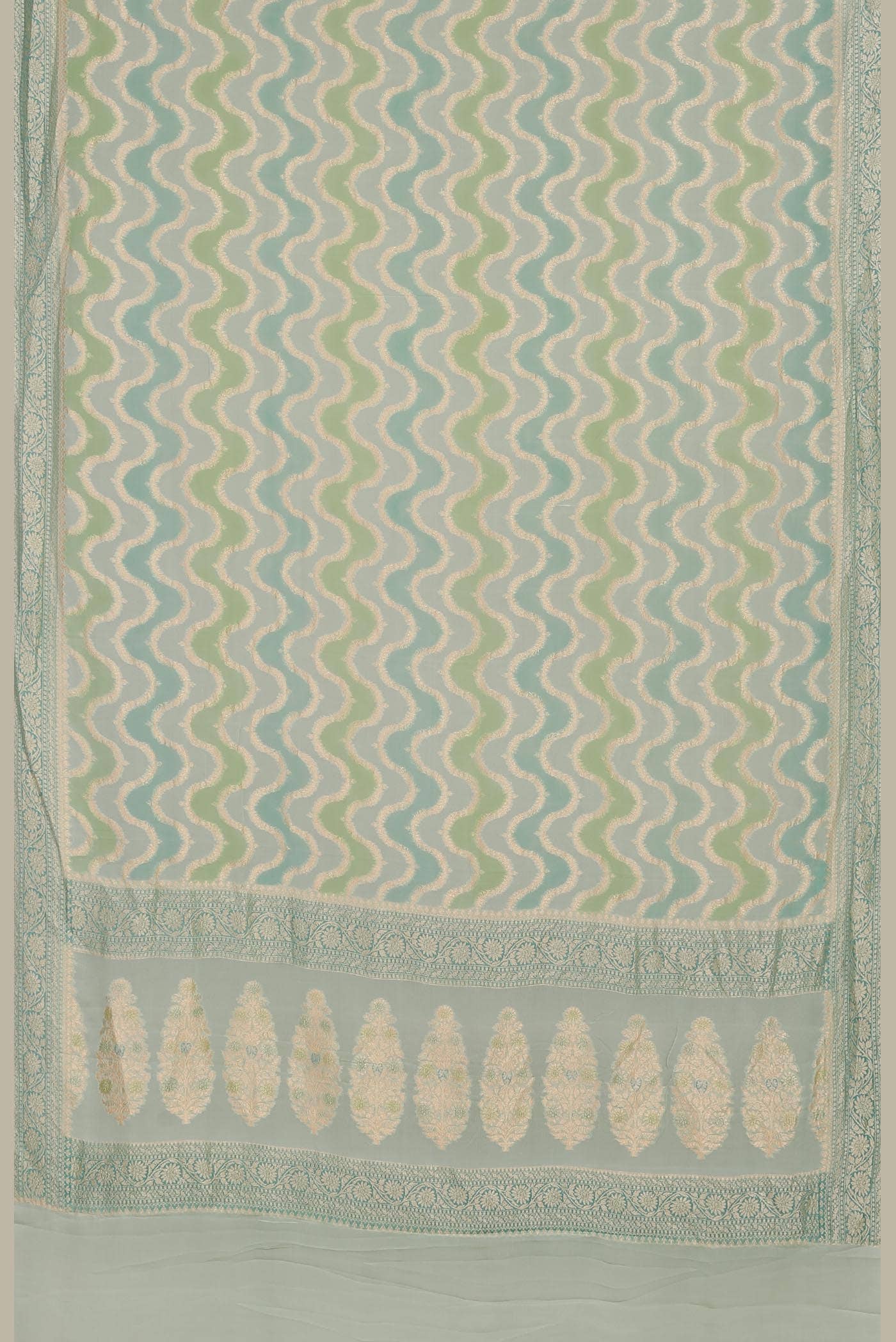 Green Banarasi Georgette Saree