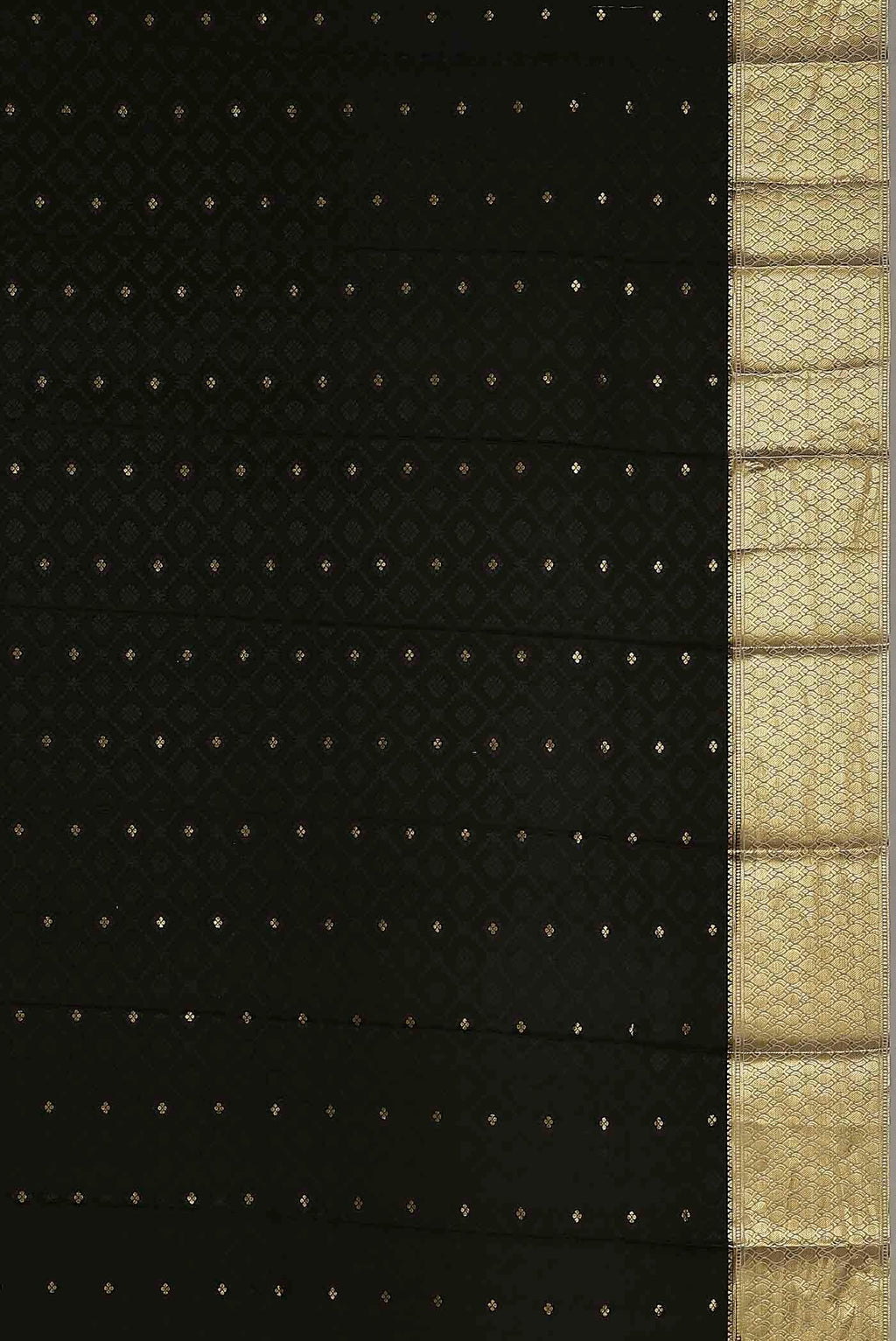 Black Mysore Crepe Saree