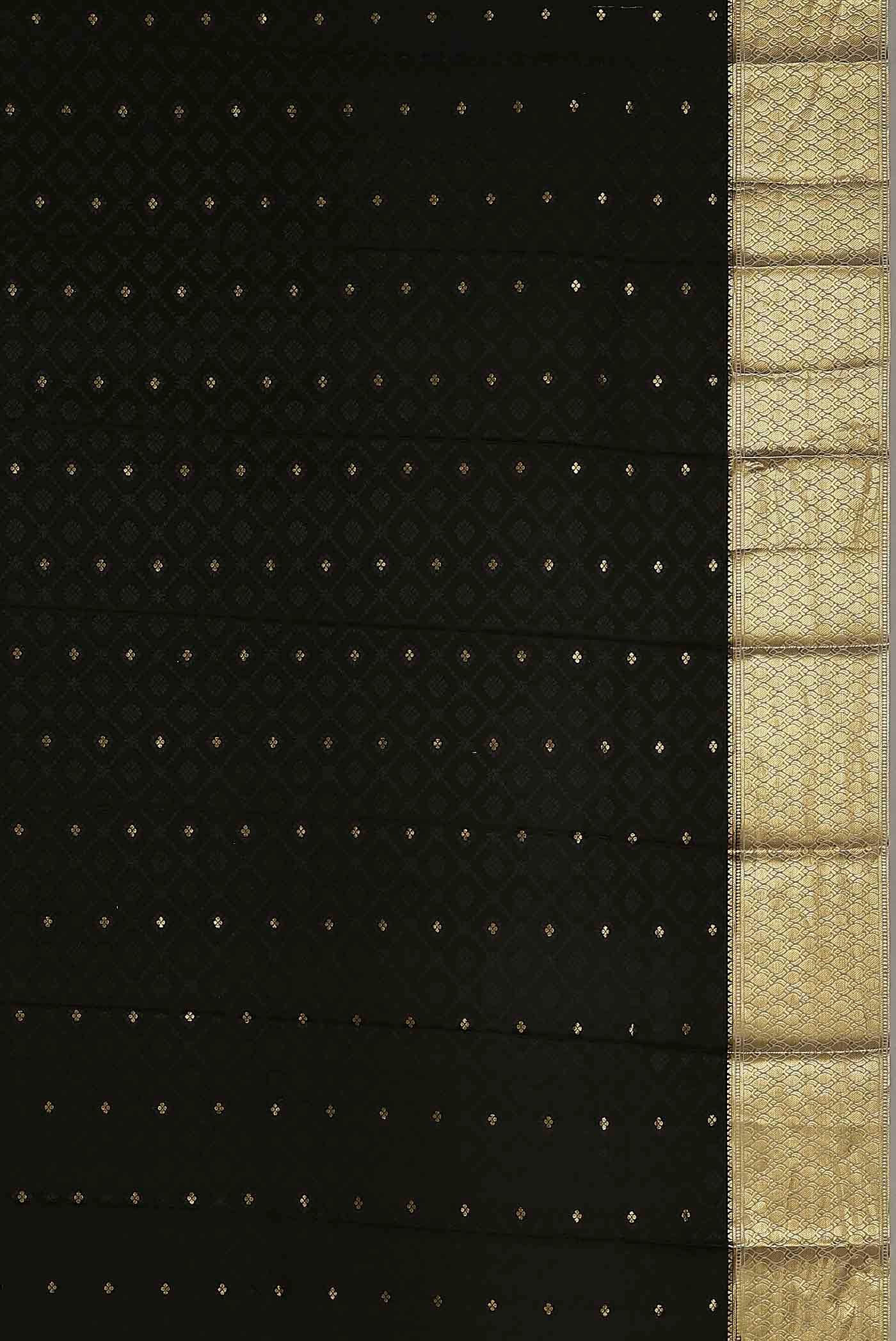 Black Mysore Crepe Saree