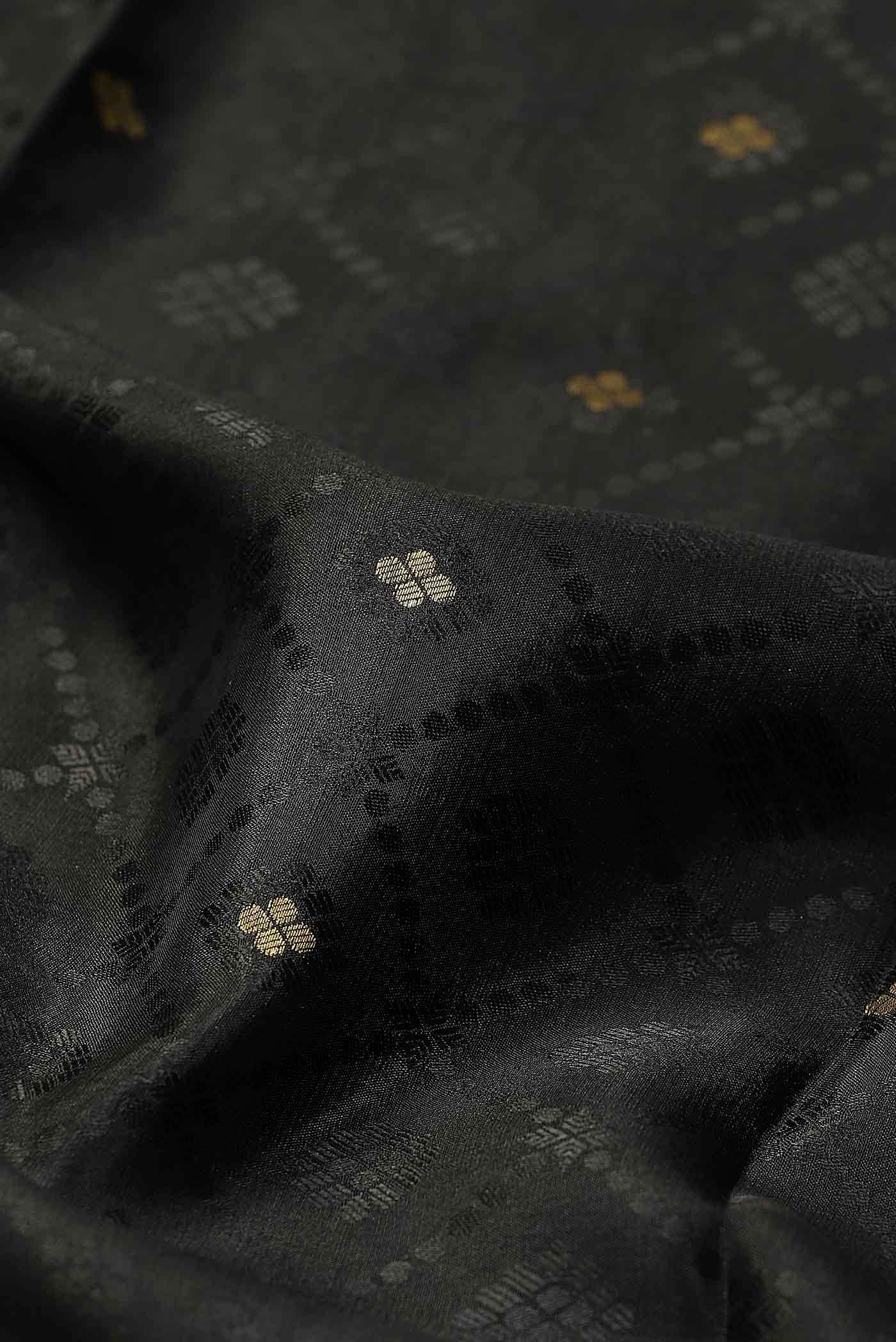Black Mysore Crepe Saree