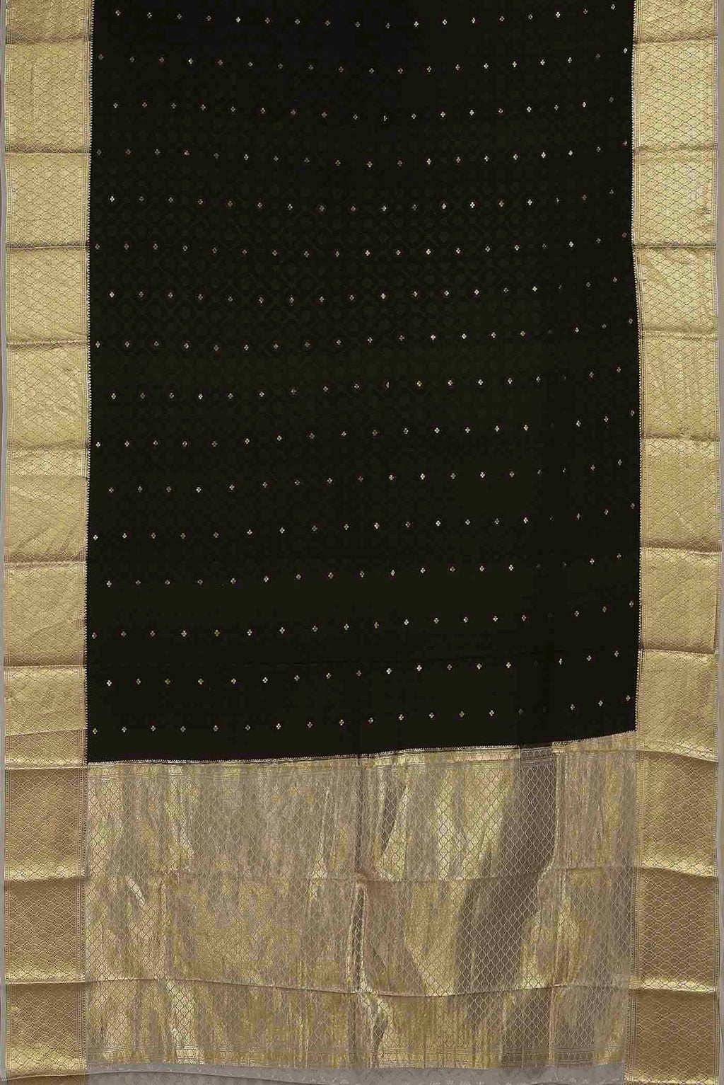 Black Mysore Crepe Saree