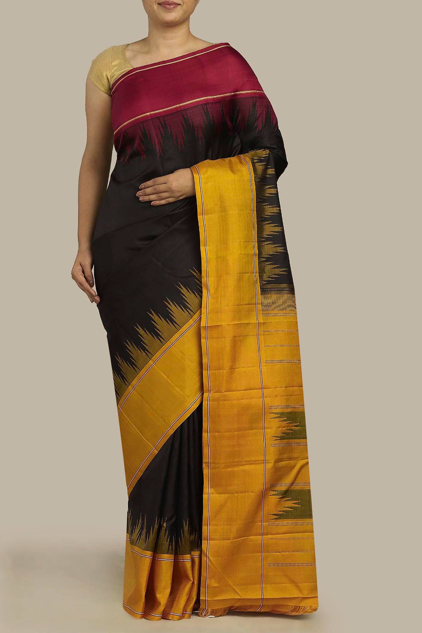 Black Kanchipuram Silk Saree