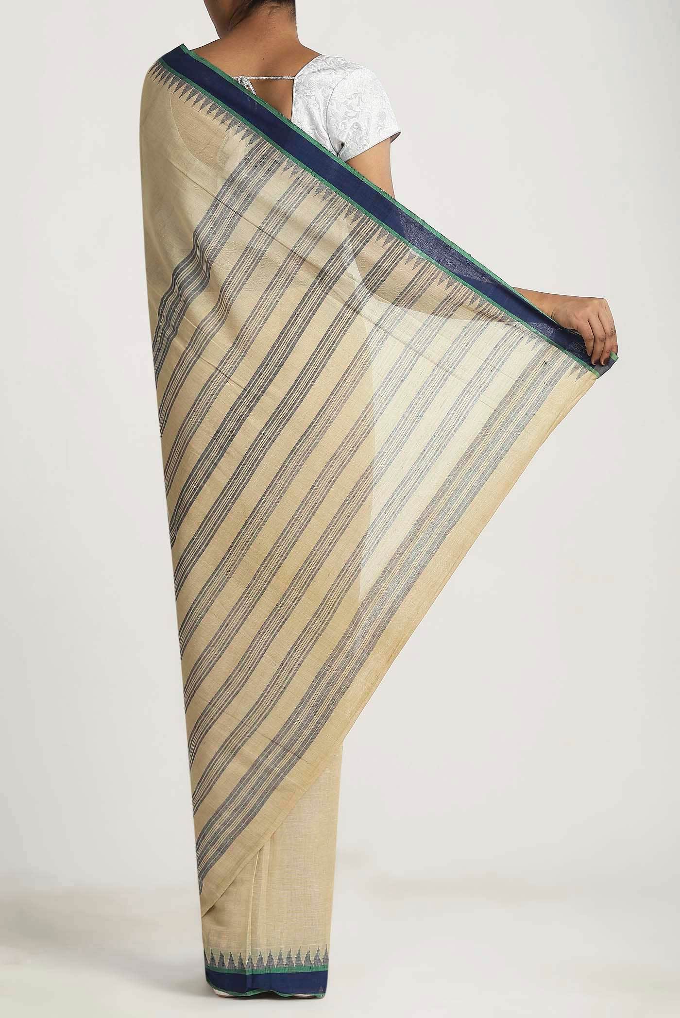 Cream Mangalagiri Cotton Saree