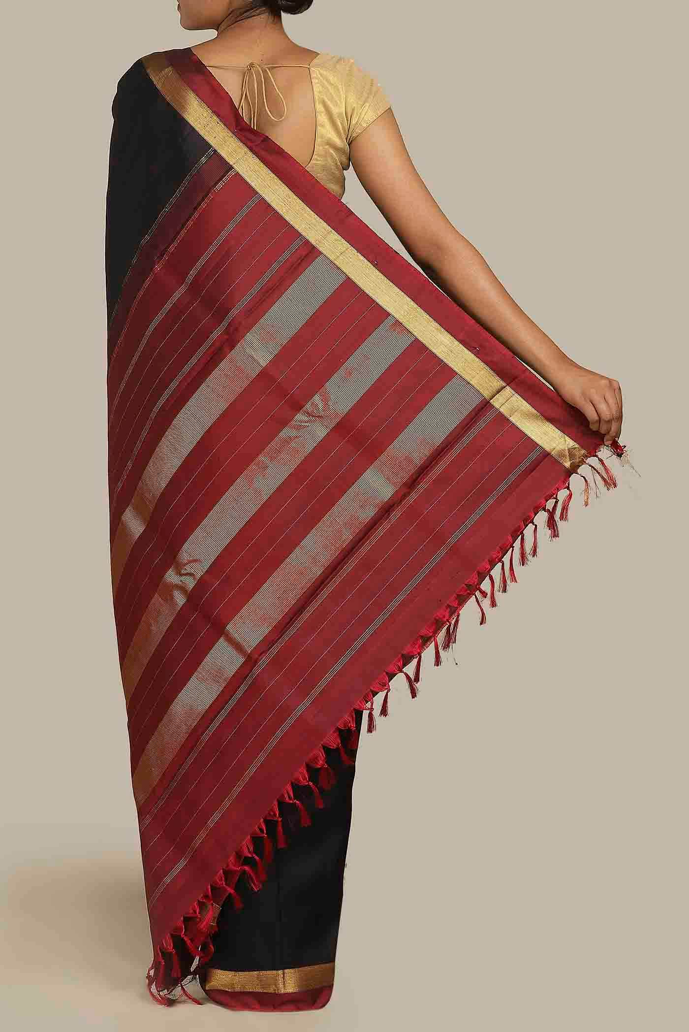 Black Kanchipuram Silk Saree