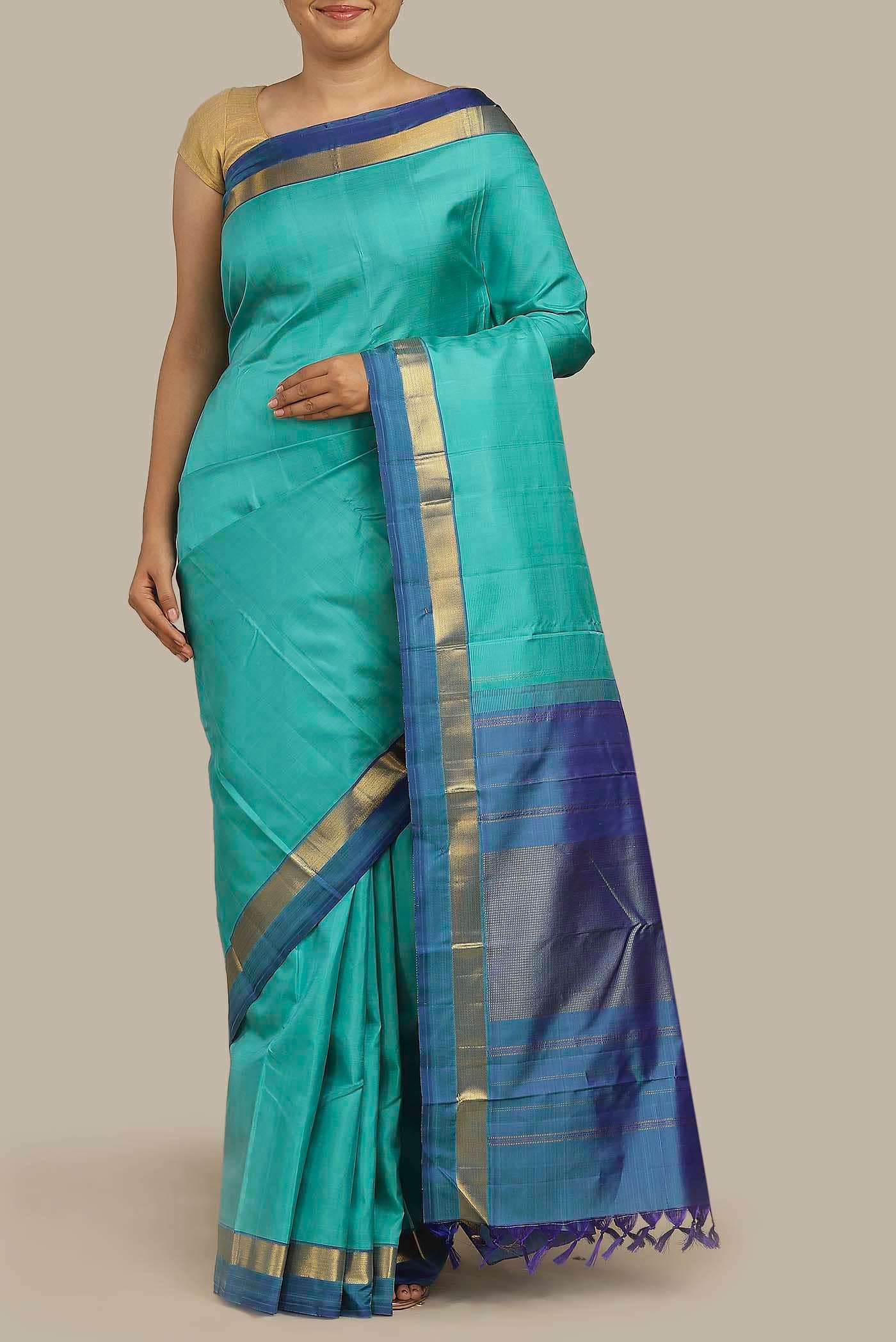 Blue Kanchipuram Silk Saree