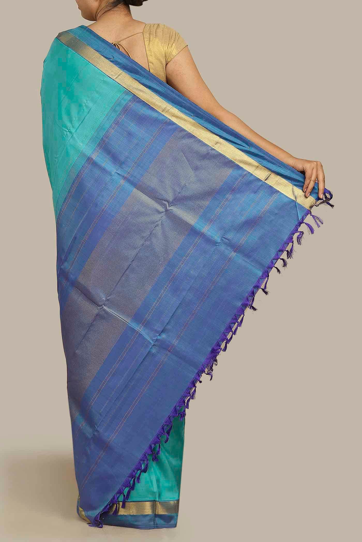Blue Kanchipuram Silk Saree
