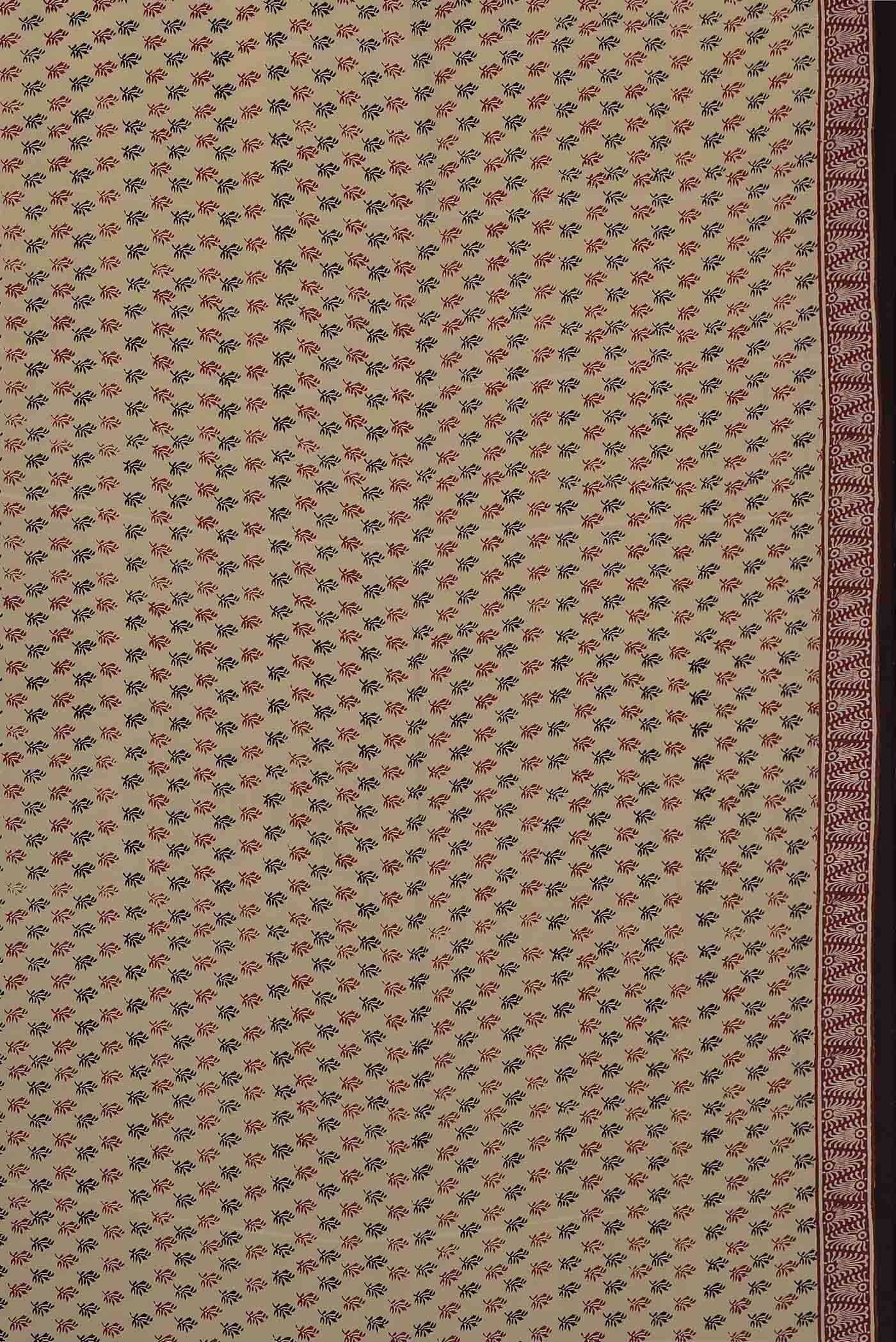 Beige Mysore Crepe Saree