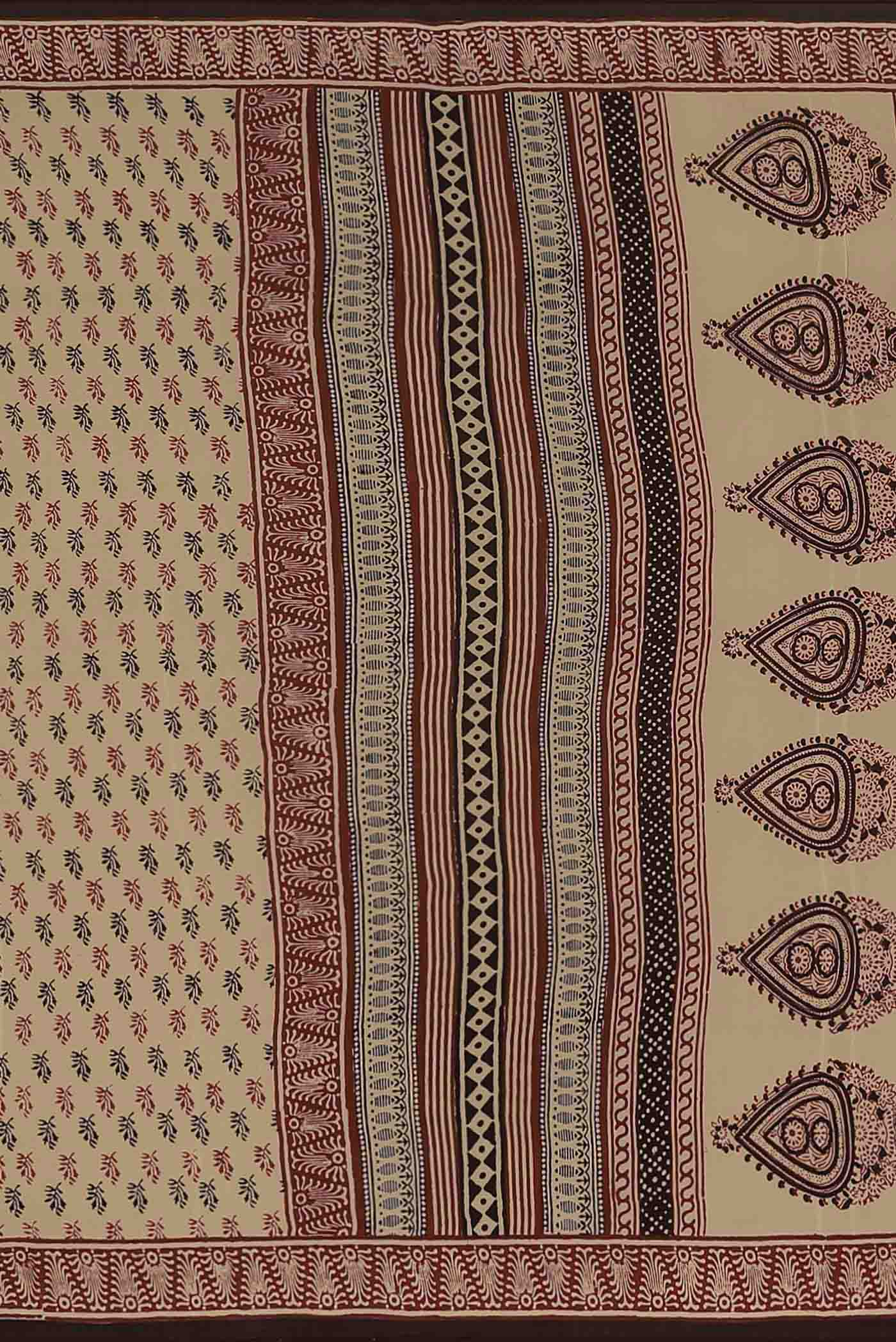 Beige Mysore Crepe Saree