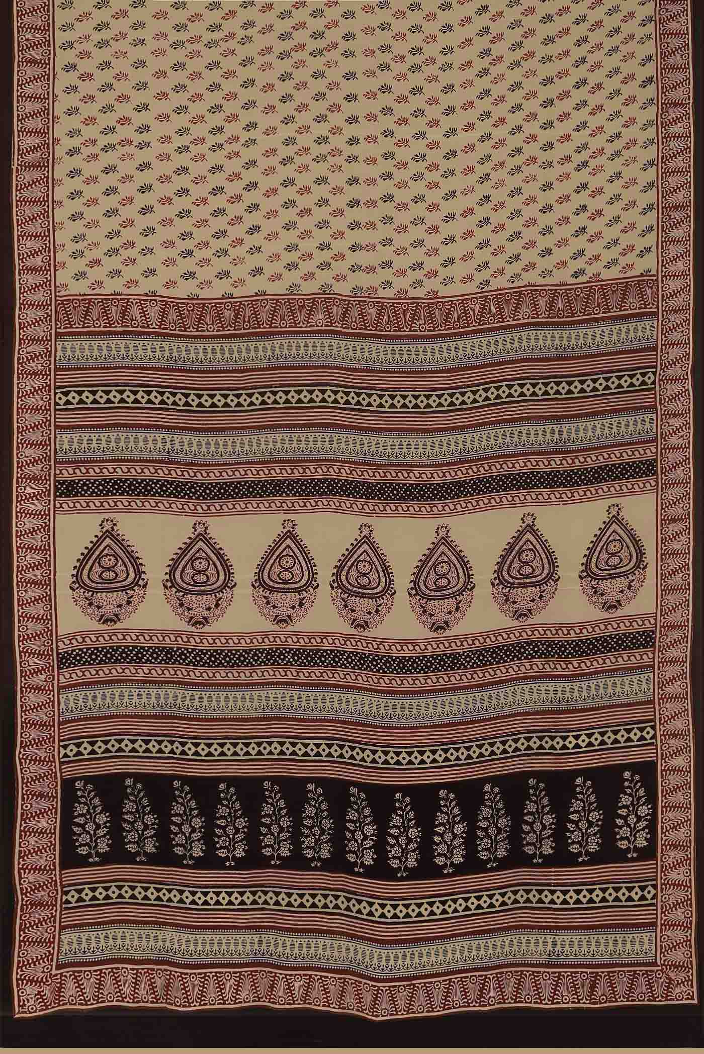 Beige Mysore Crepe Saree