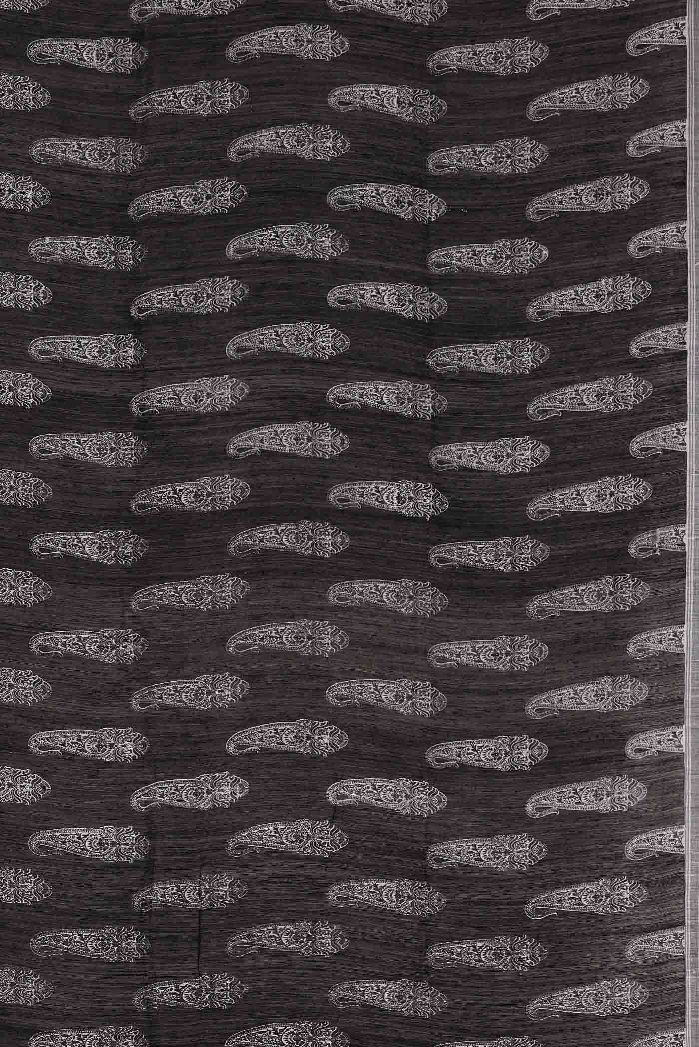 Black Bhagalpuri Tussar Silk Saree