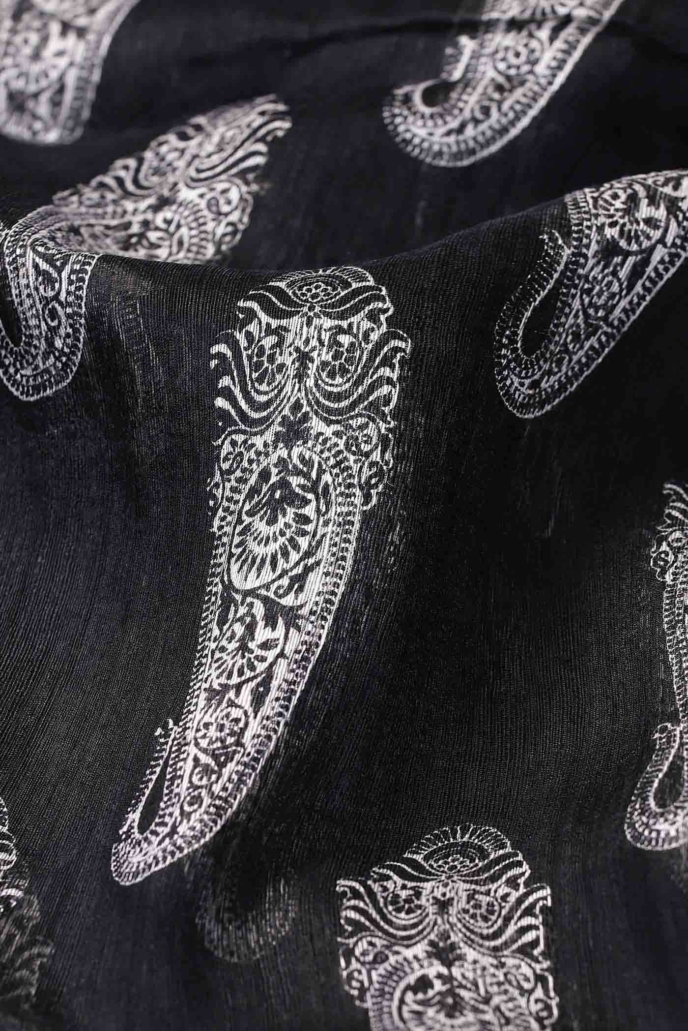 Black Bhagalpuri Tussar Silk Saree