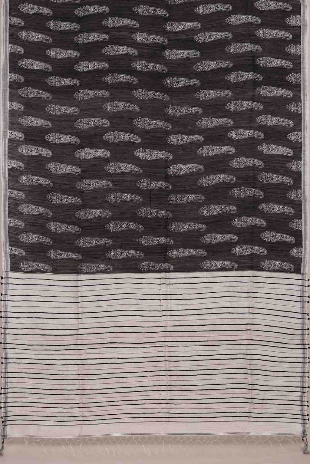 Black Bhagalpuri Tussar Silk Saree