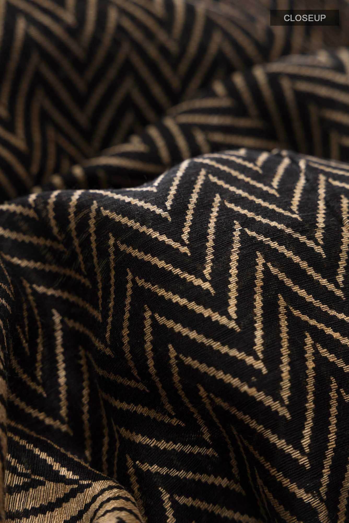 Black Tussar Silk Saree