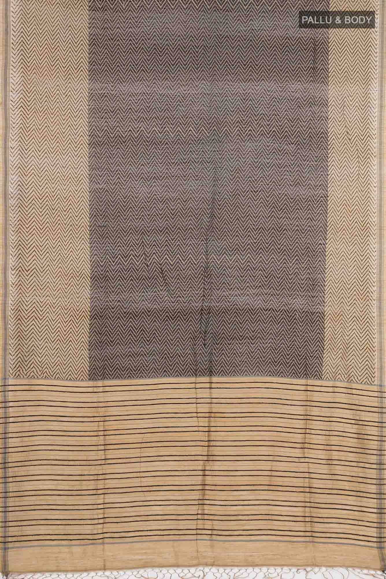 Black Tussar Silk Saree
