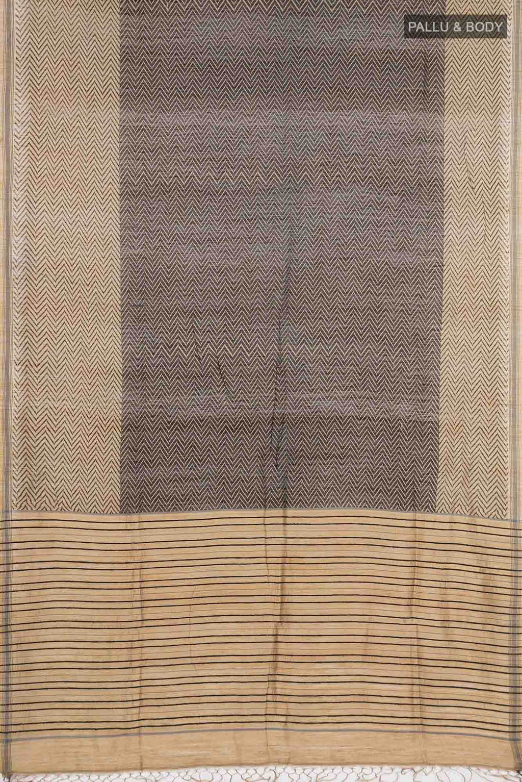 Black Tussar Silk Saree
