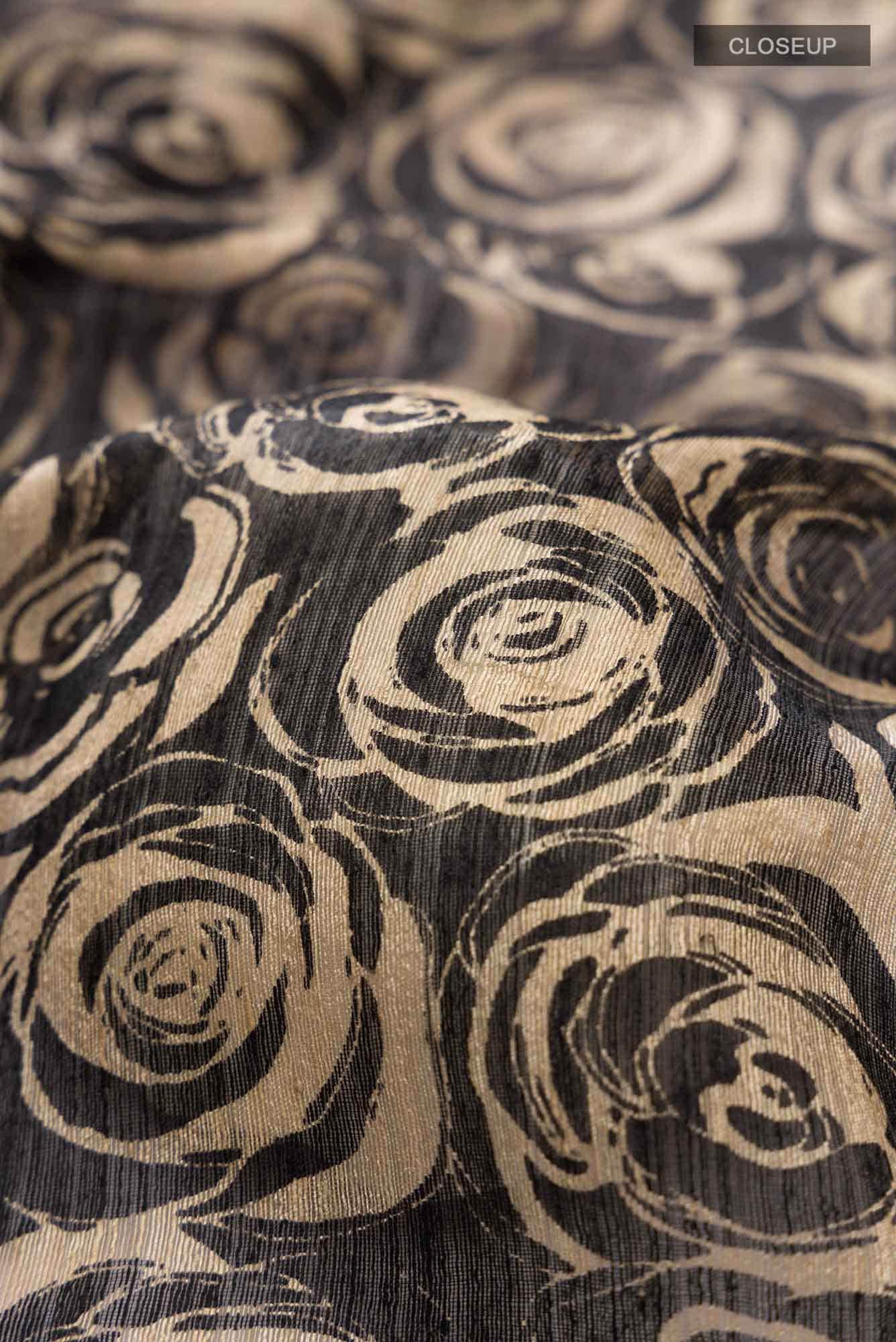 Black Tussar Silk Saree