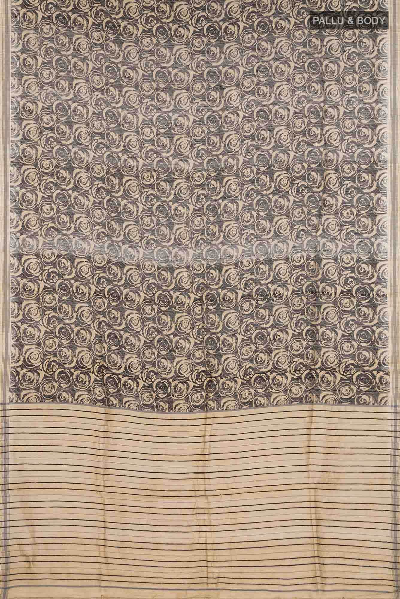 Black Tussar Silk Saree