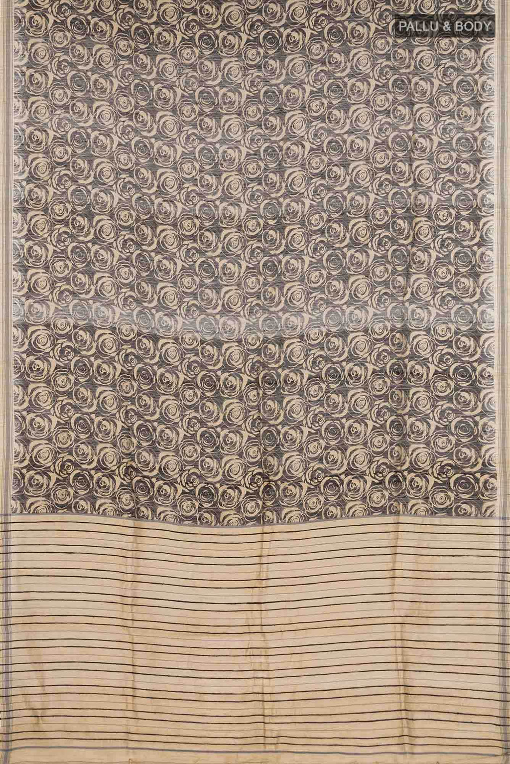 Black Tussar Silk Saree