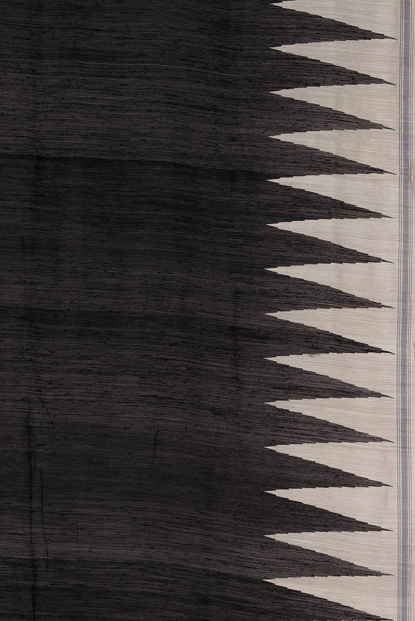 Black Bhagalpuri Tussar Silk Saree
