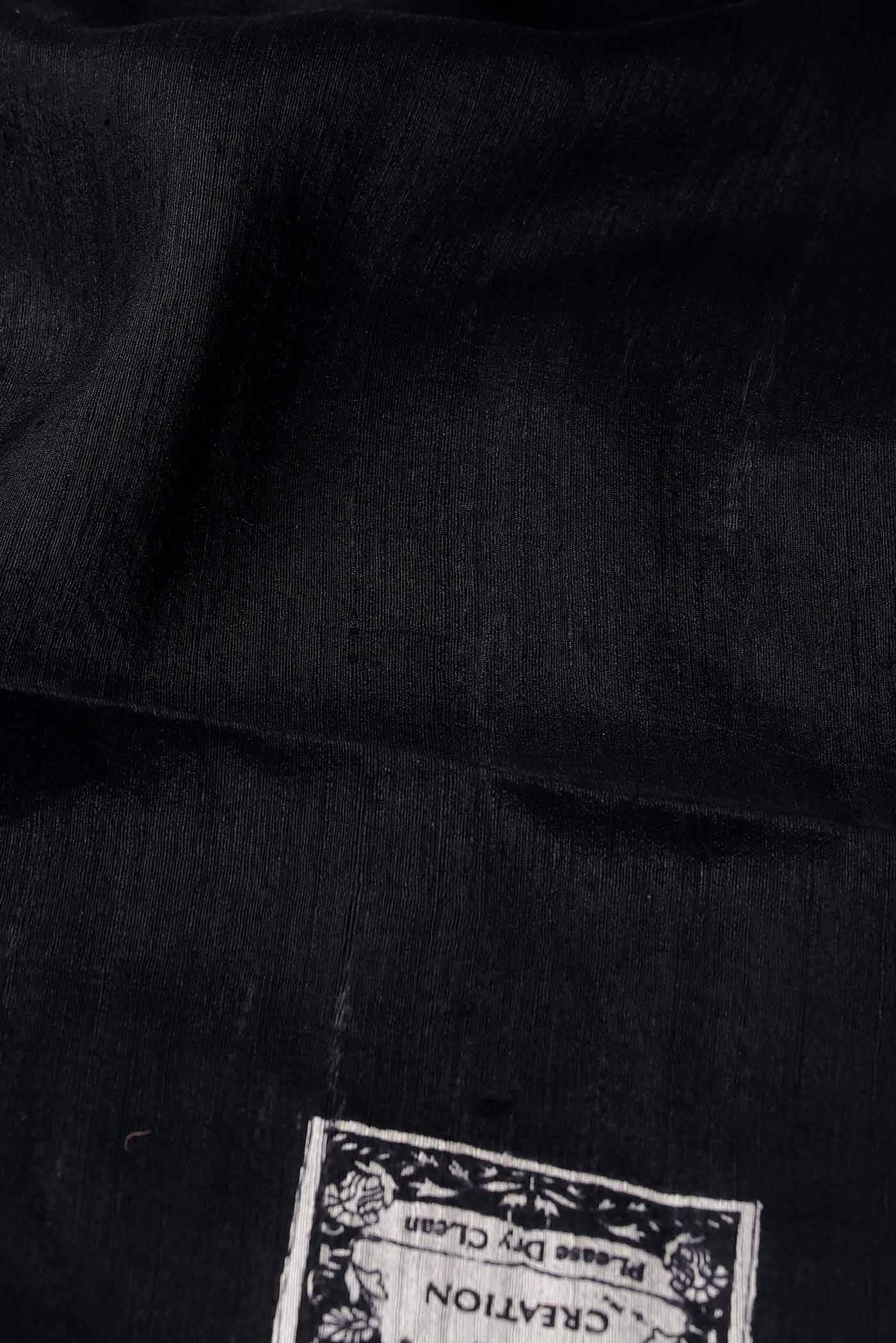 Black Bhagalpuri Tussar Silk Saree